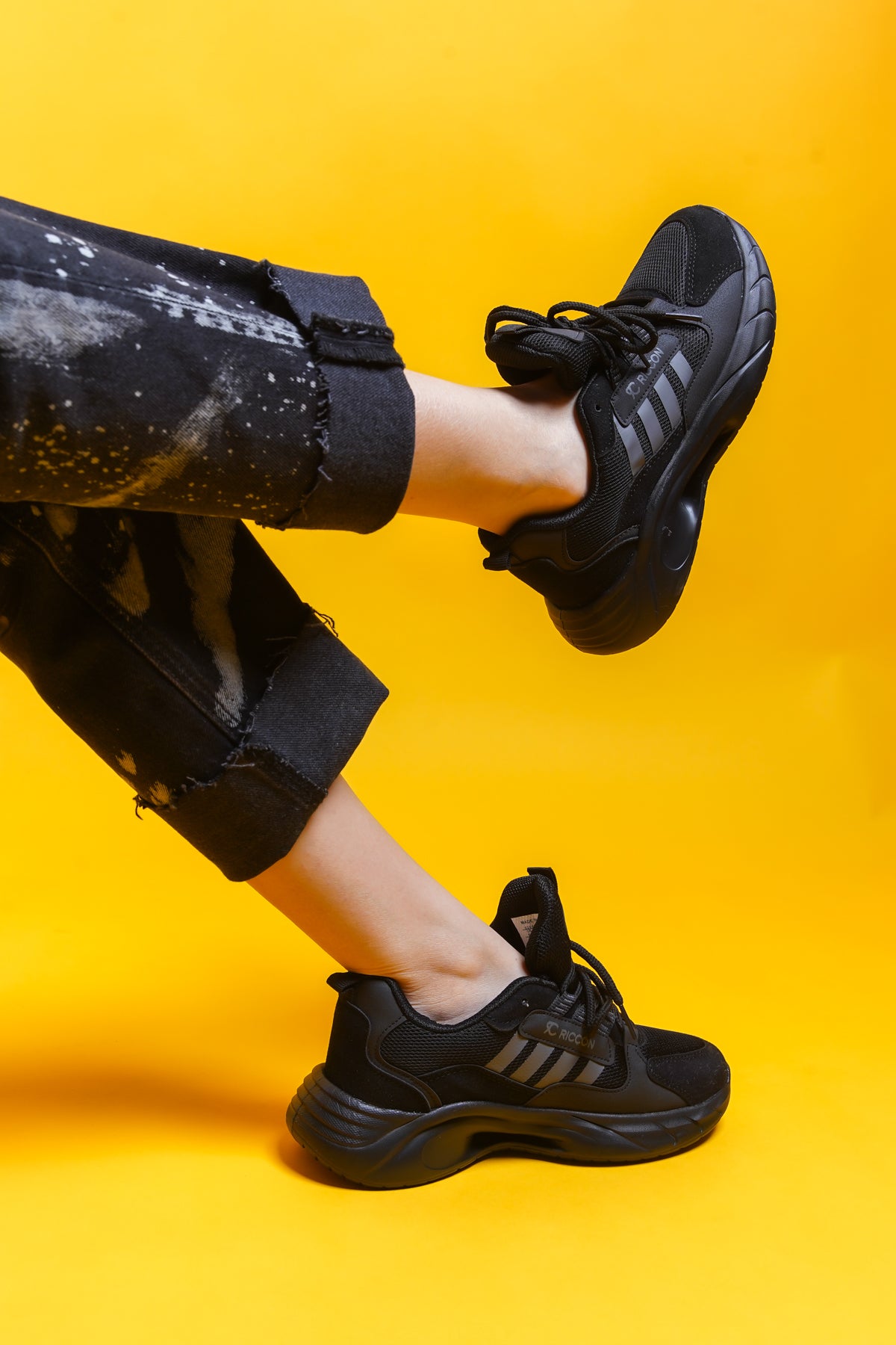 Riccon Torrine Unisex Sneaker 001293 Siyah Siyah - Riccon