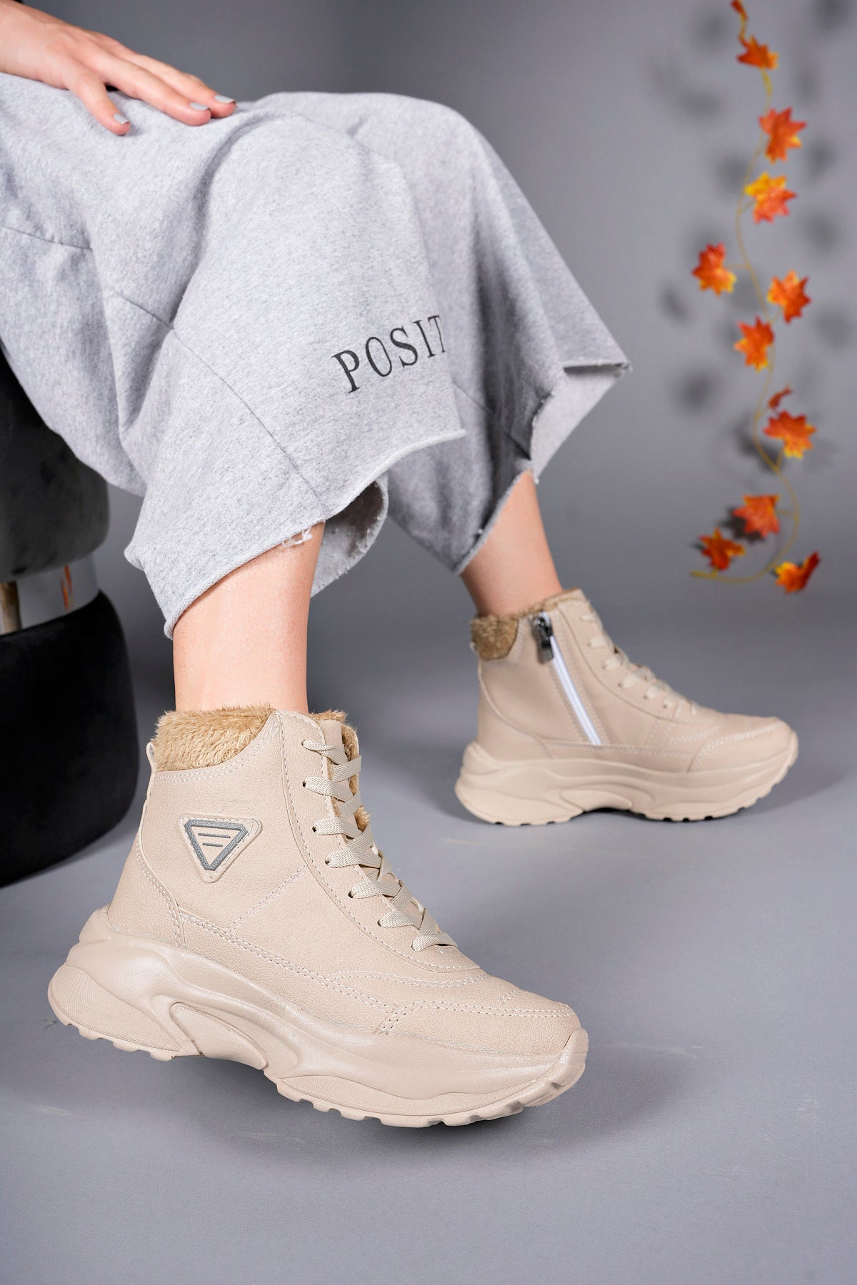 Riccon Unisex Bot 0012123 Bej - Riccon