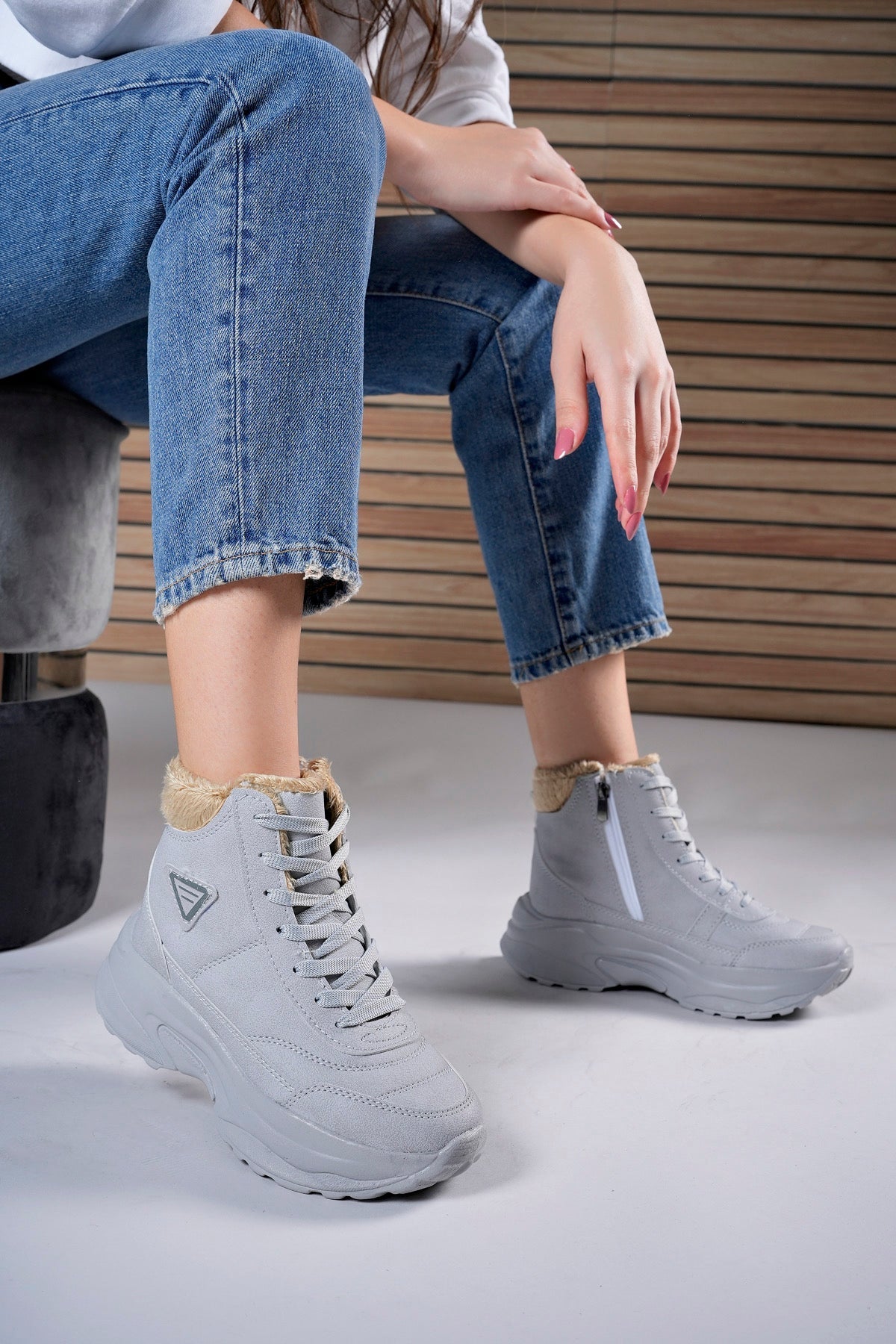 Riccon Unisex Bot 0012123 Buz - Riccon