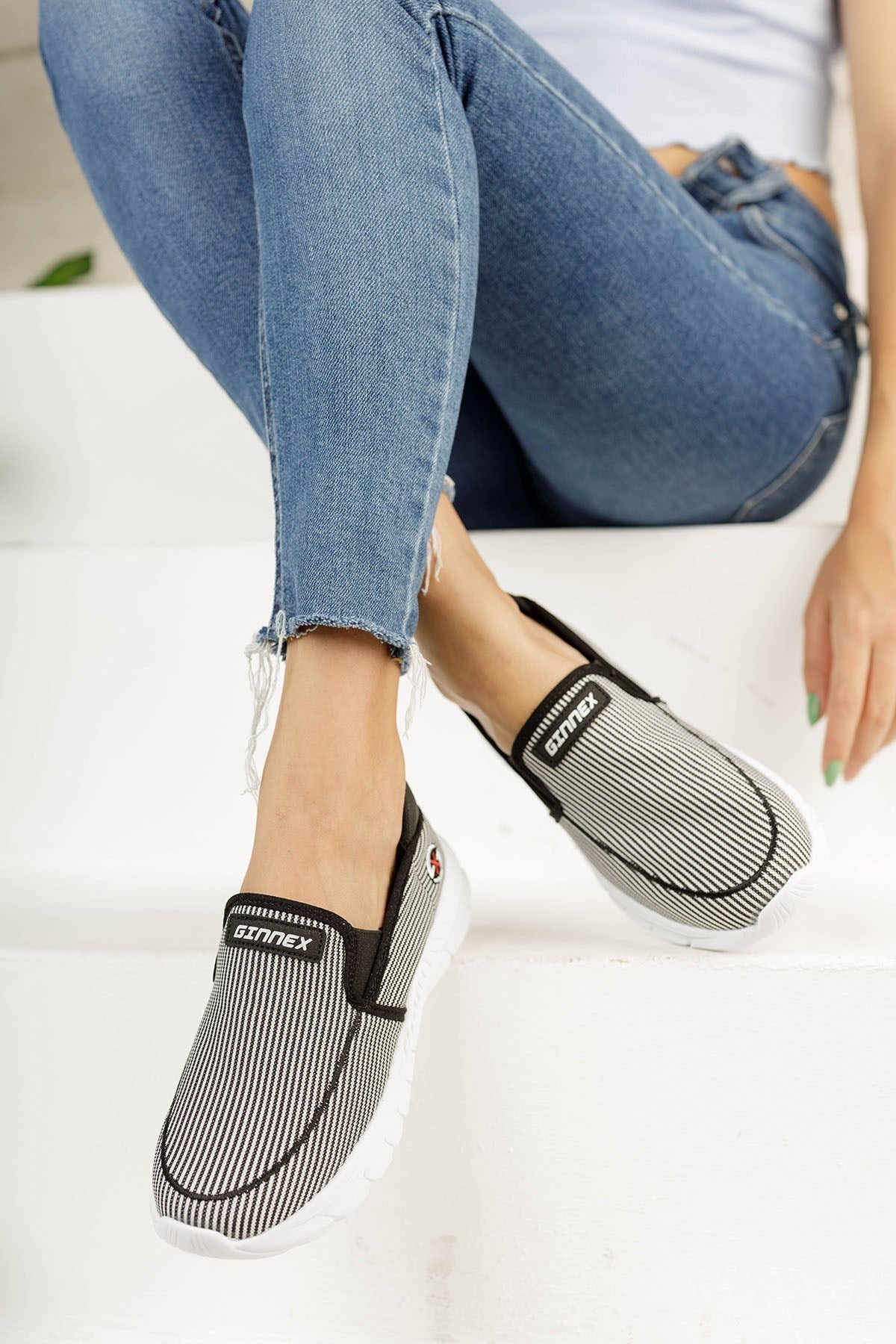 Riccon Unisex Sneaker 001204 Siyah Beyaz - Riccon