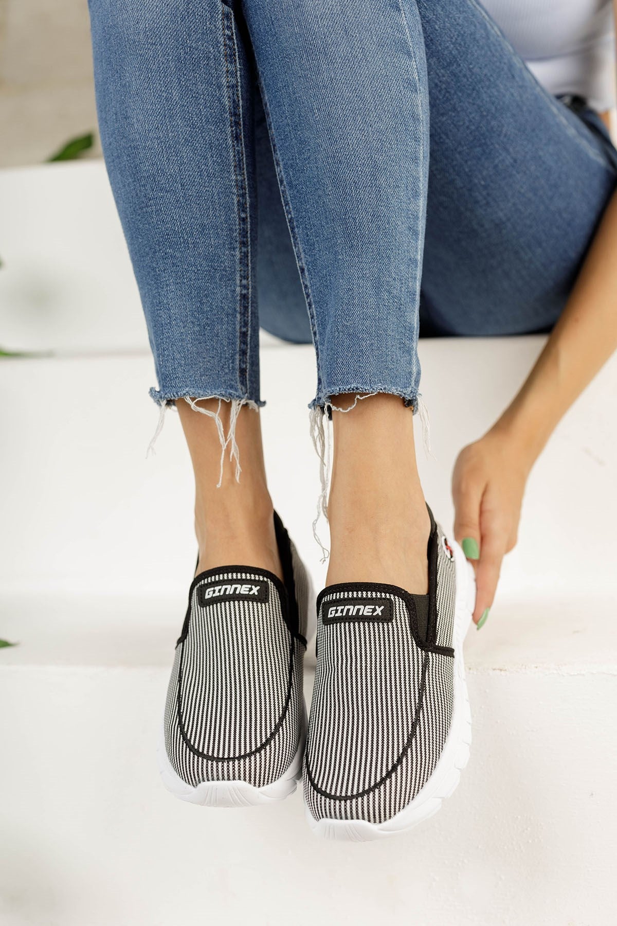 Riccon Unisex Sneaker 001204 Siyah Beyaz - Riccon