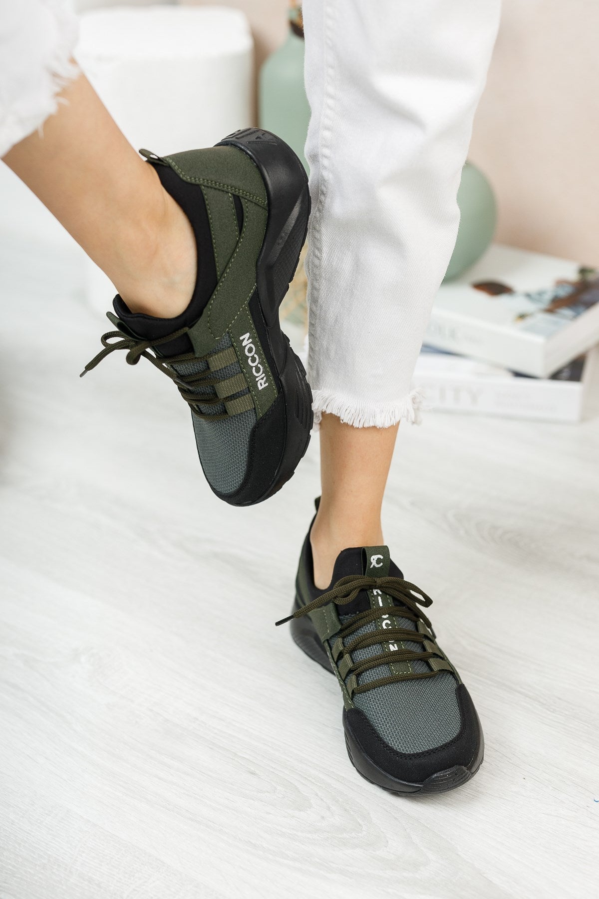 Riccon Unisex Sneaker 0012072 Haki Siyah Siyah - Riccon
