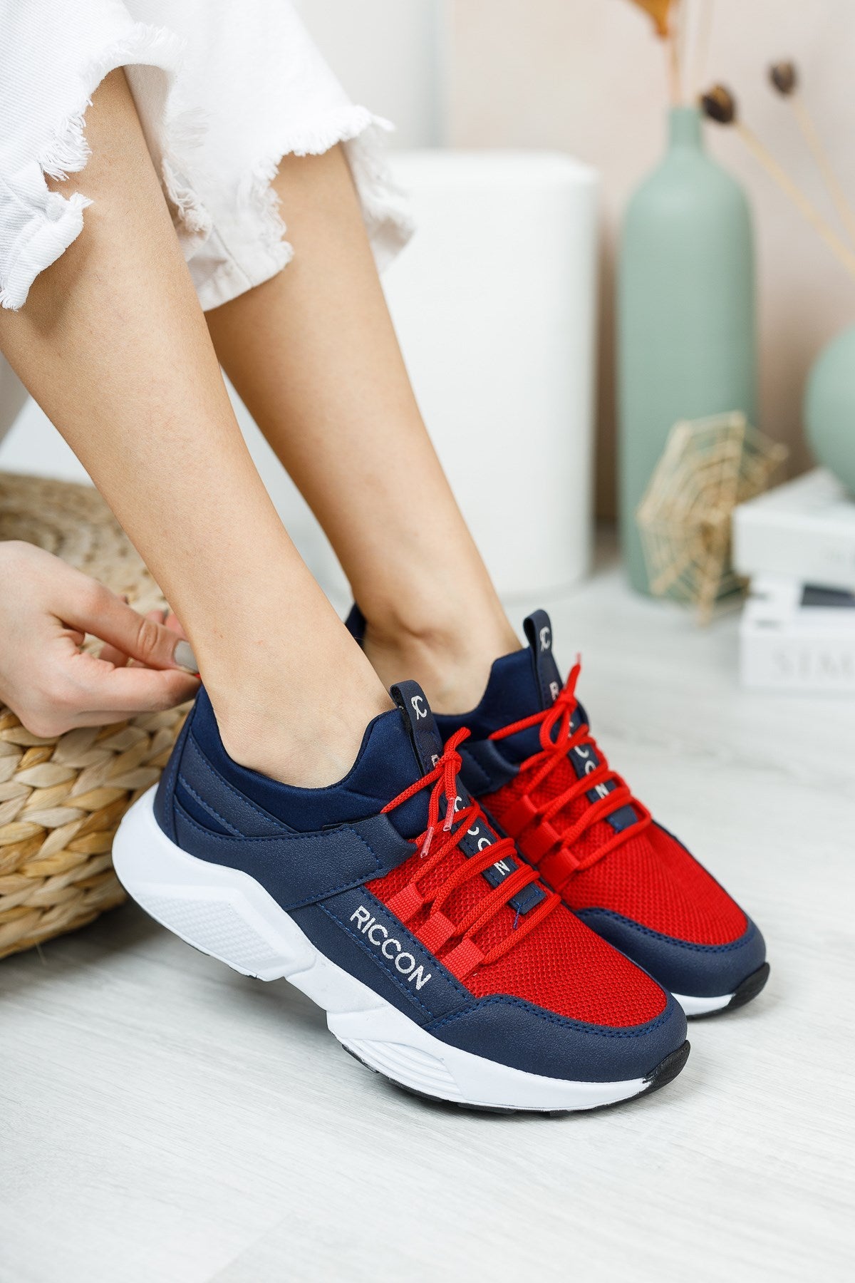 Riccon Unisex Sneaker 0012072 Lacivert Kırmızı - Riccon