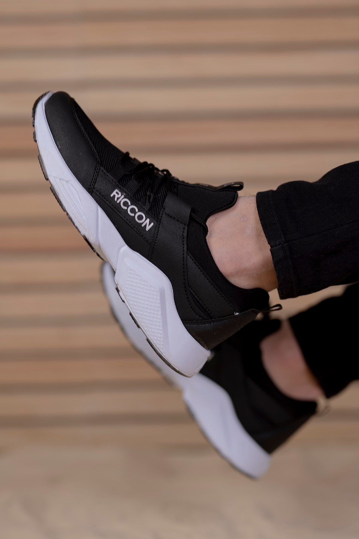 Riccon Unisex Sneaker 0012072 Siyah Beyaz - Riccon