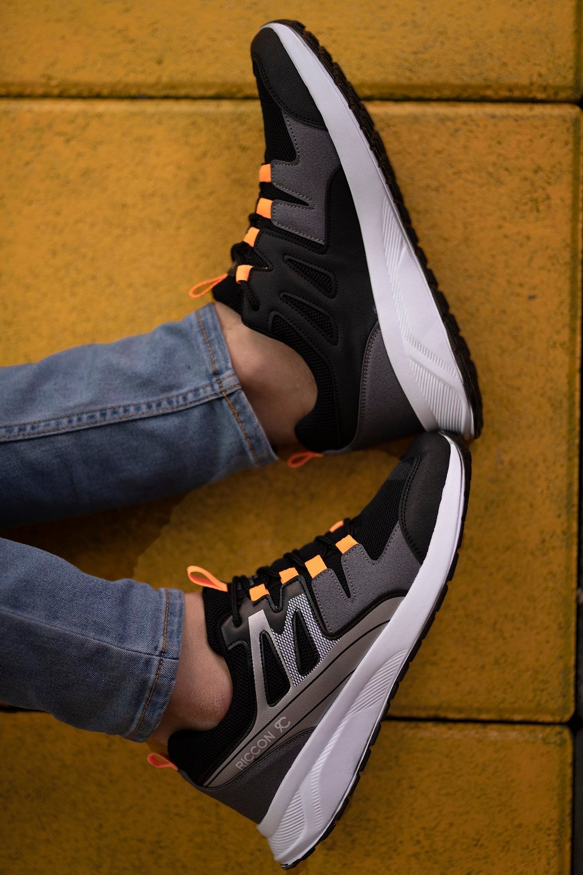Riccon Unisex Sneaker 0012705 Siyah Füme Oranj - Riccon