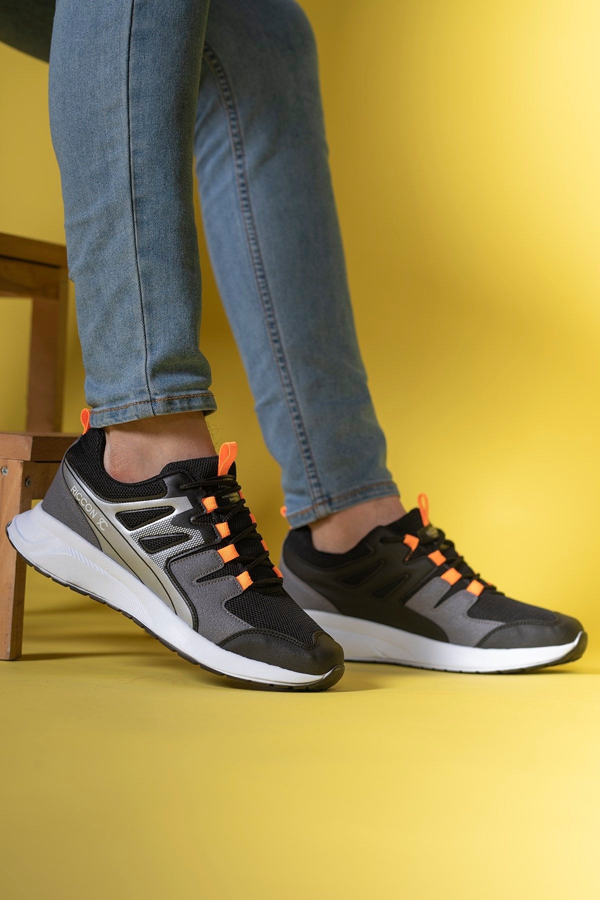 Riccon Unisex Sneaker 0012705 Siyah Füme Oranj - Riccon