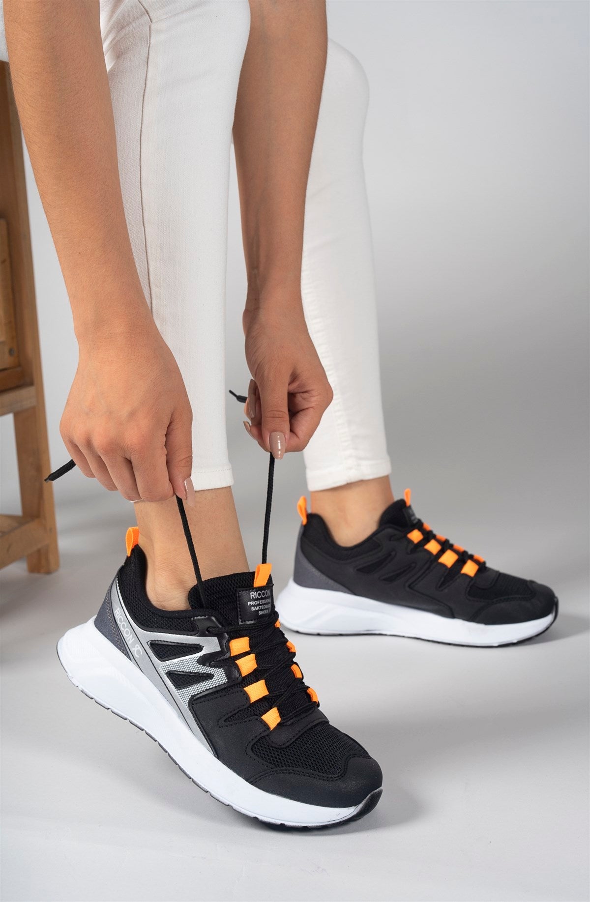Riccon Unisex Sneaker 0012705 Siyah Füme Oranj - Riccon