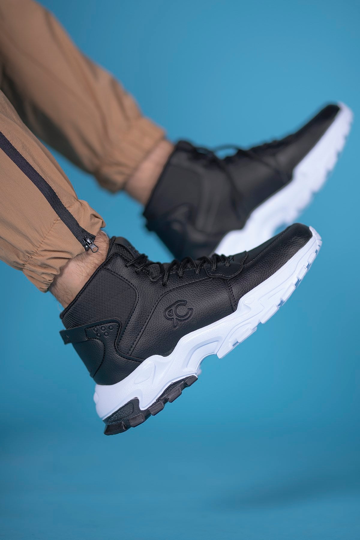 Riccon Unisex Sneaker Bot 0012108 Siyah Beyaz - Riccon