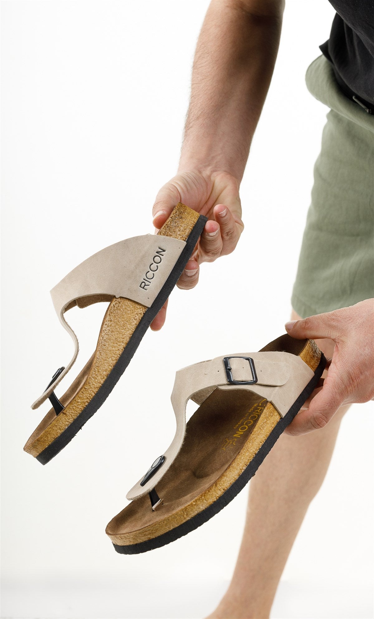 Riccon Unisex Terlik 0012035 Krem Süet - Riccon