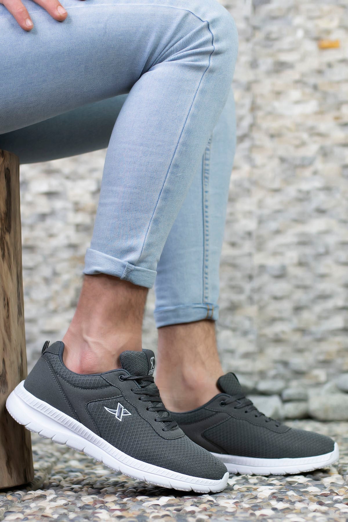 Riccon Unisex Ultra Hafif Sneaker 0012065 Füme Beyaz - Riccon