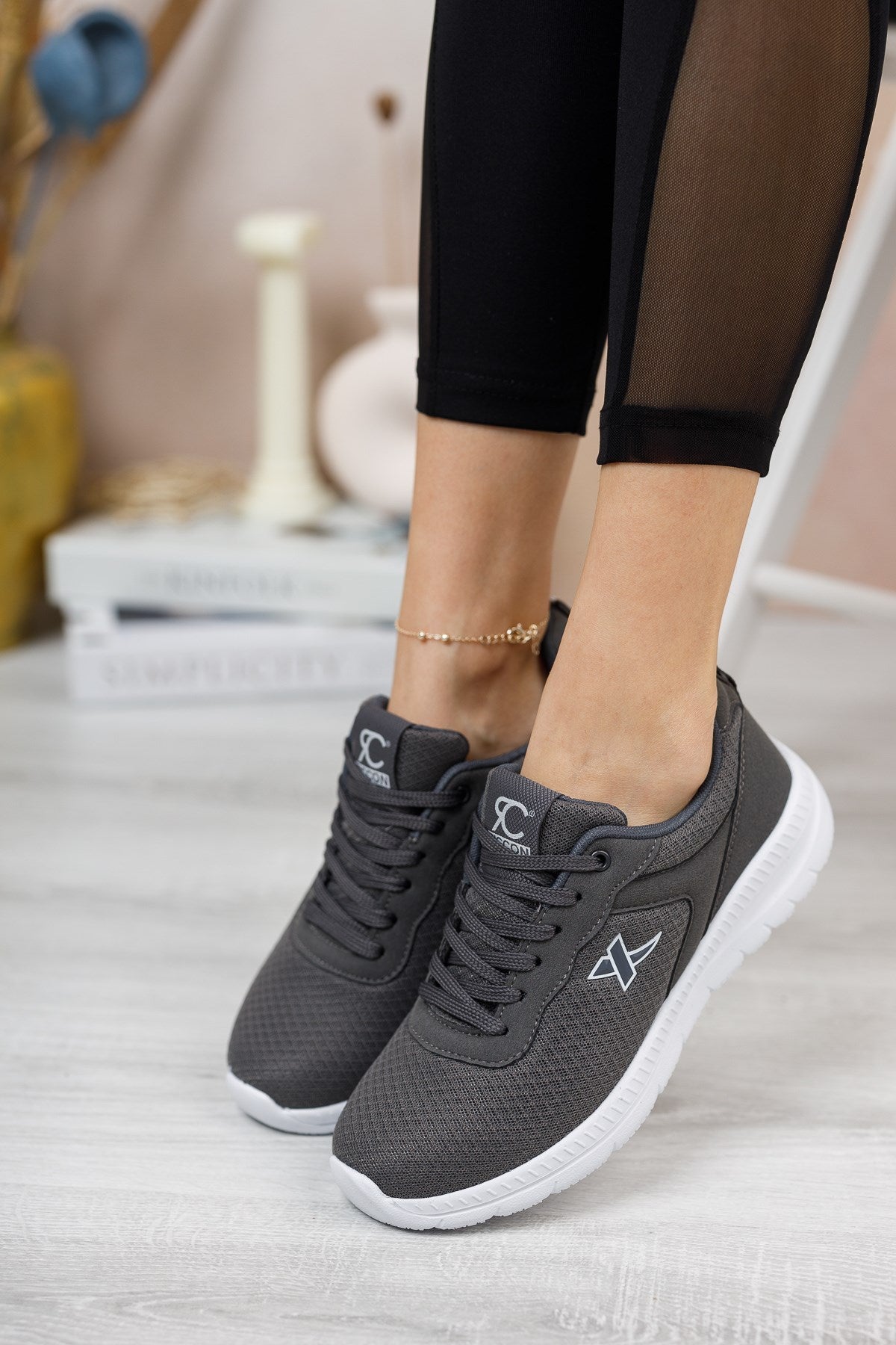 Riccon Unisex Ultra Hafif Sneaker 0012065 Füme Beyaz - Riccon