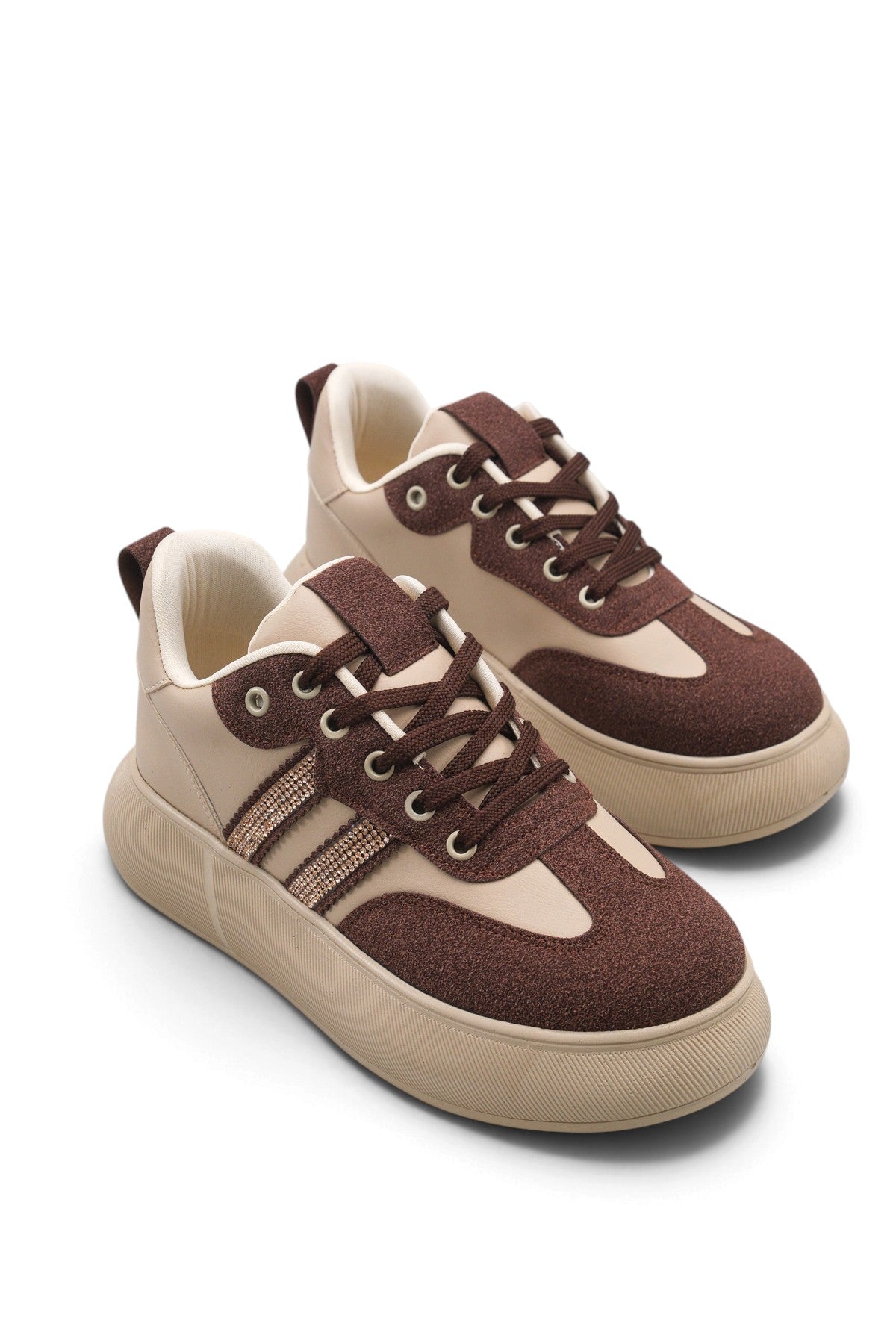 Riccon Vega Fia Kadın Sneaker 0012963 Bej Kahverengi