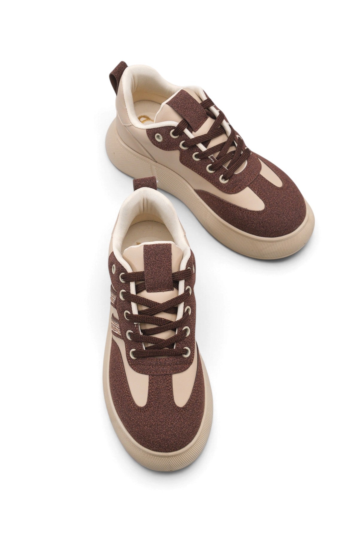 Riccon Vega Fia Kadın Sneaker 0012963 Bej Kahverengi