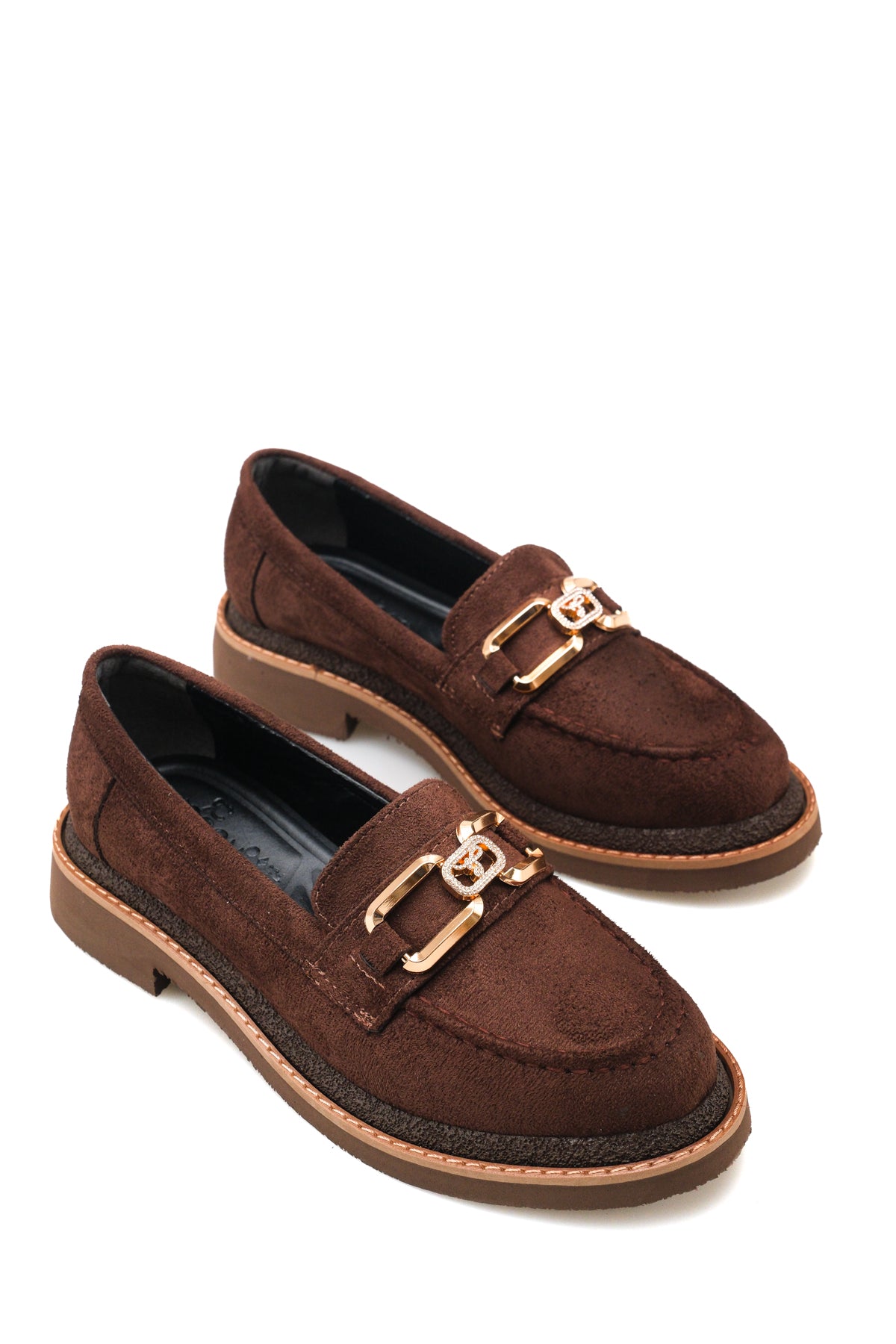 Riccon Vega Pia Kadın Loafer 0012506 Kahverengi Süet
