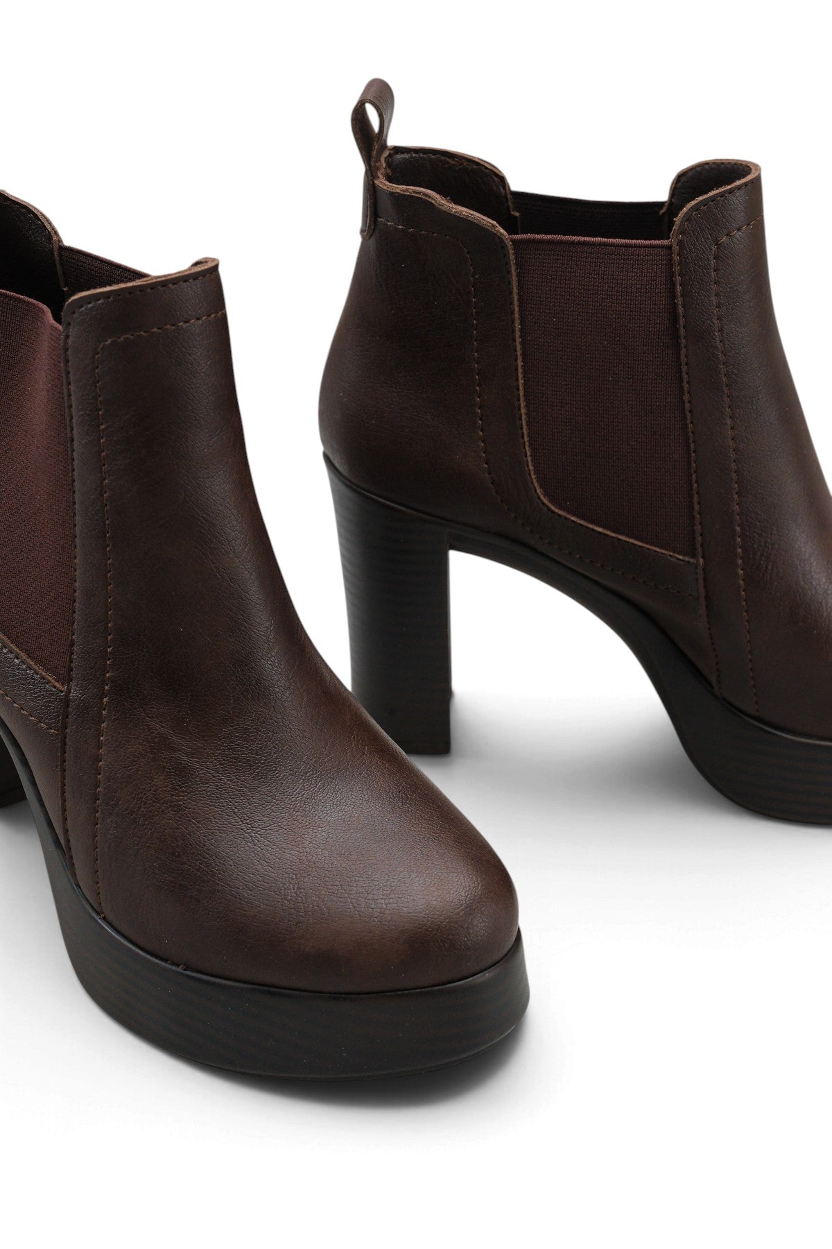 Riccon Vesper Vita Kadın Topuklu Bot 00122515 Kahverengi Cilt