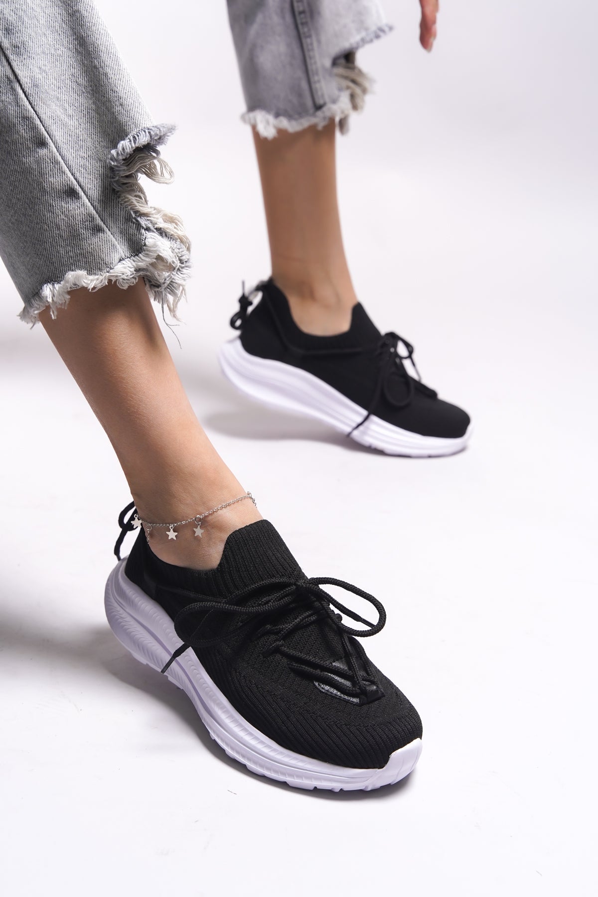 Riccon Wafserin Kadın Sneaker 00125191 Siyah Beyaz - Riccon