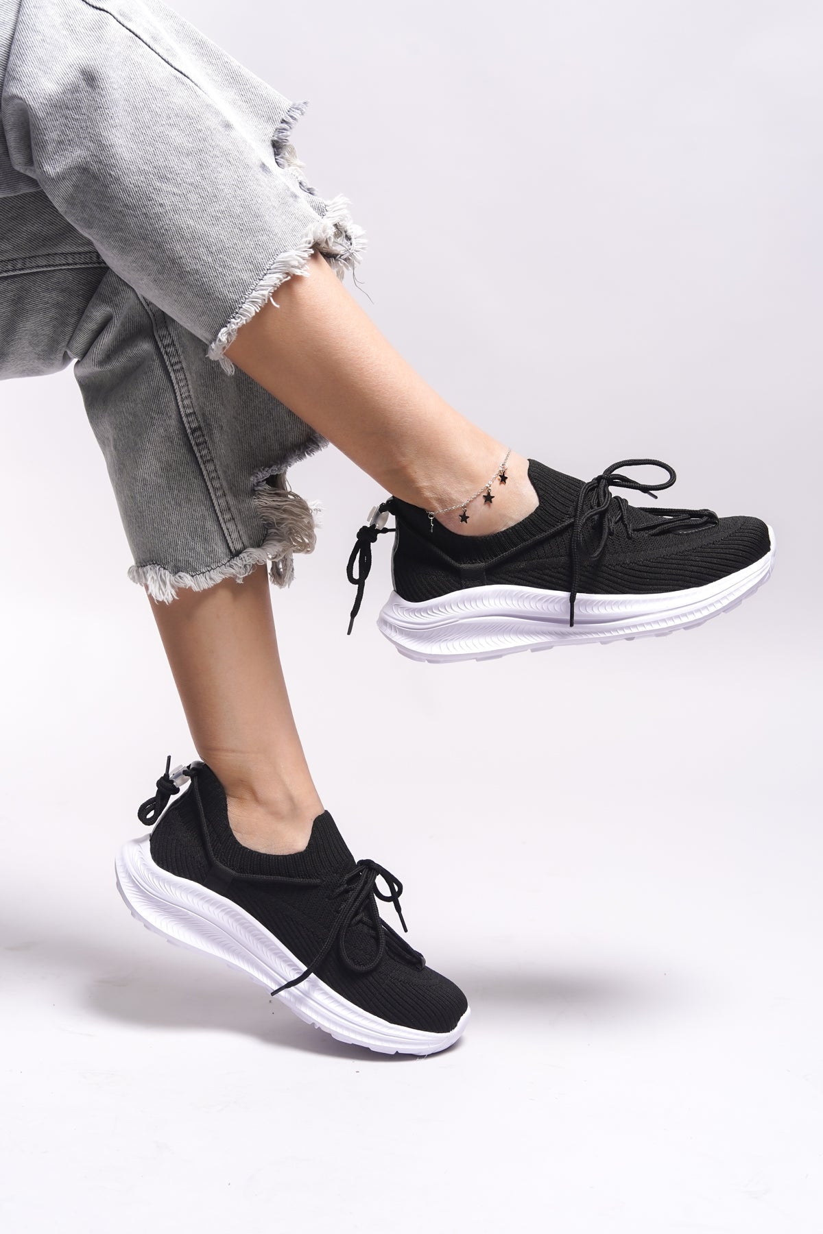 Riccon Wafserin Kadın Sneaker 00125191 Siyah Beyaz - Riccon