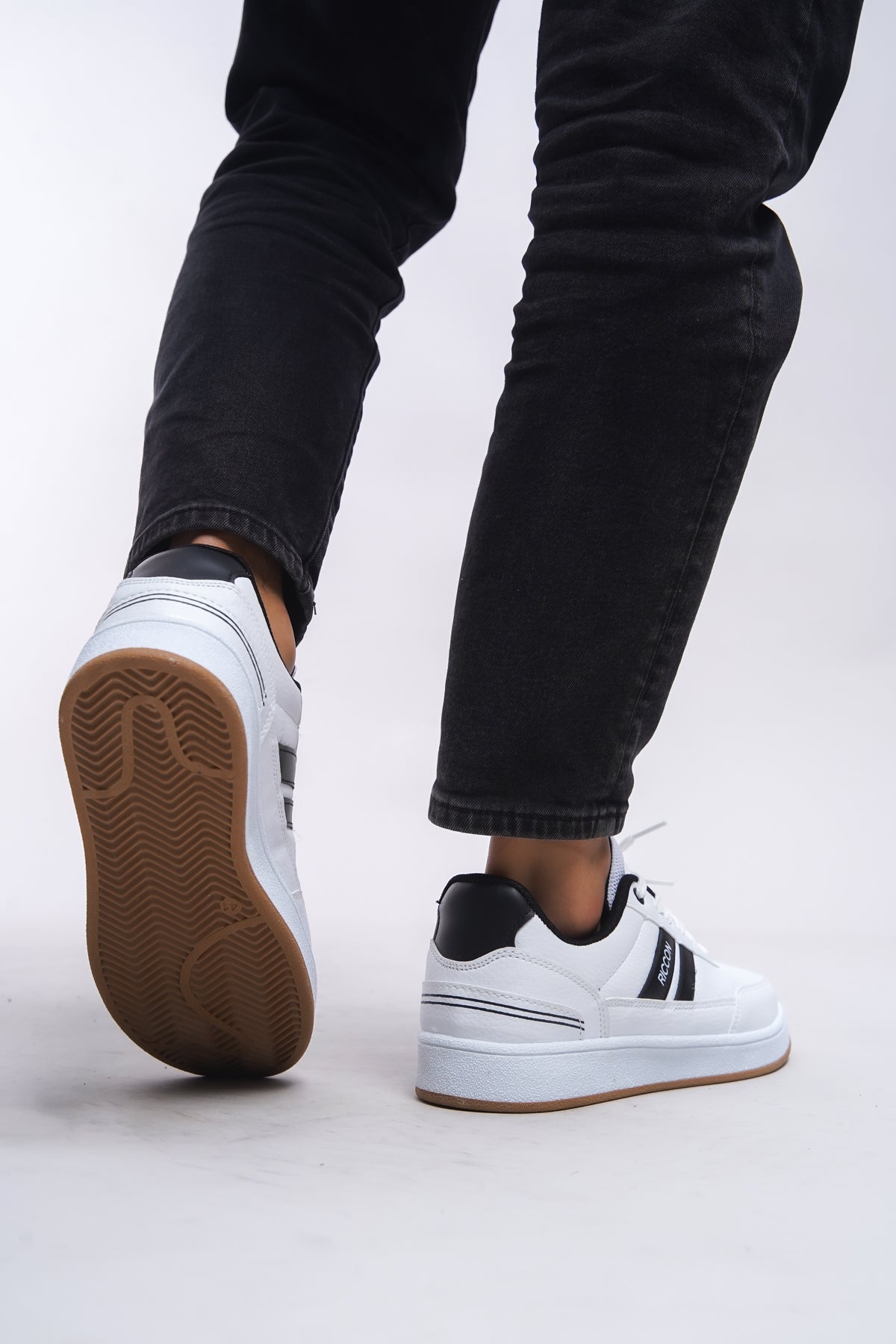 Riccon Zraudan Unisex Snekaer 001234 Beyaz Siyah Krep - Riccon