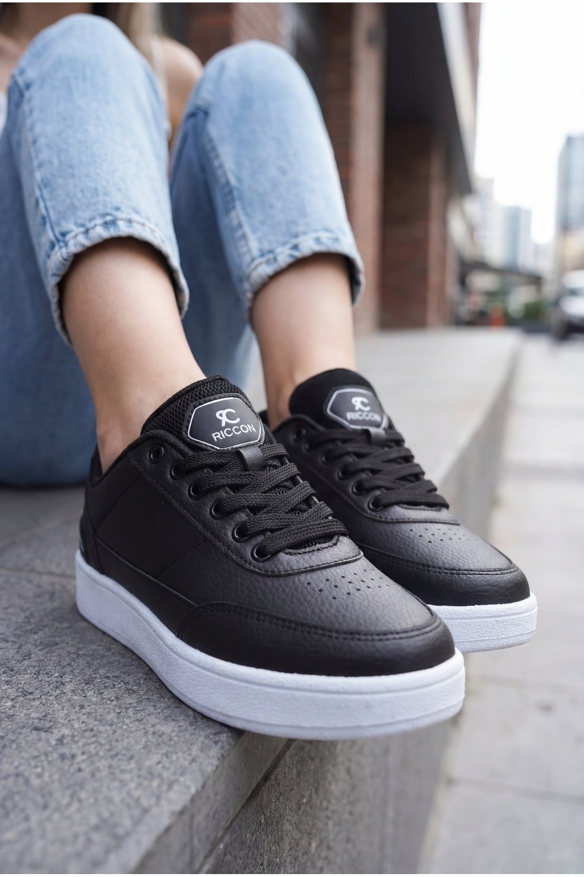 Riccon Ghiogluh Unisex Sneaker 00124541 Siyah Beyaz