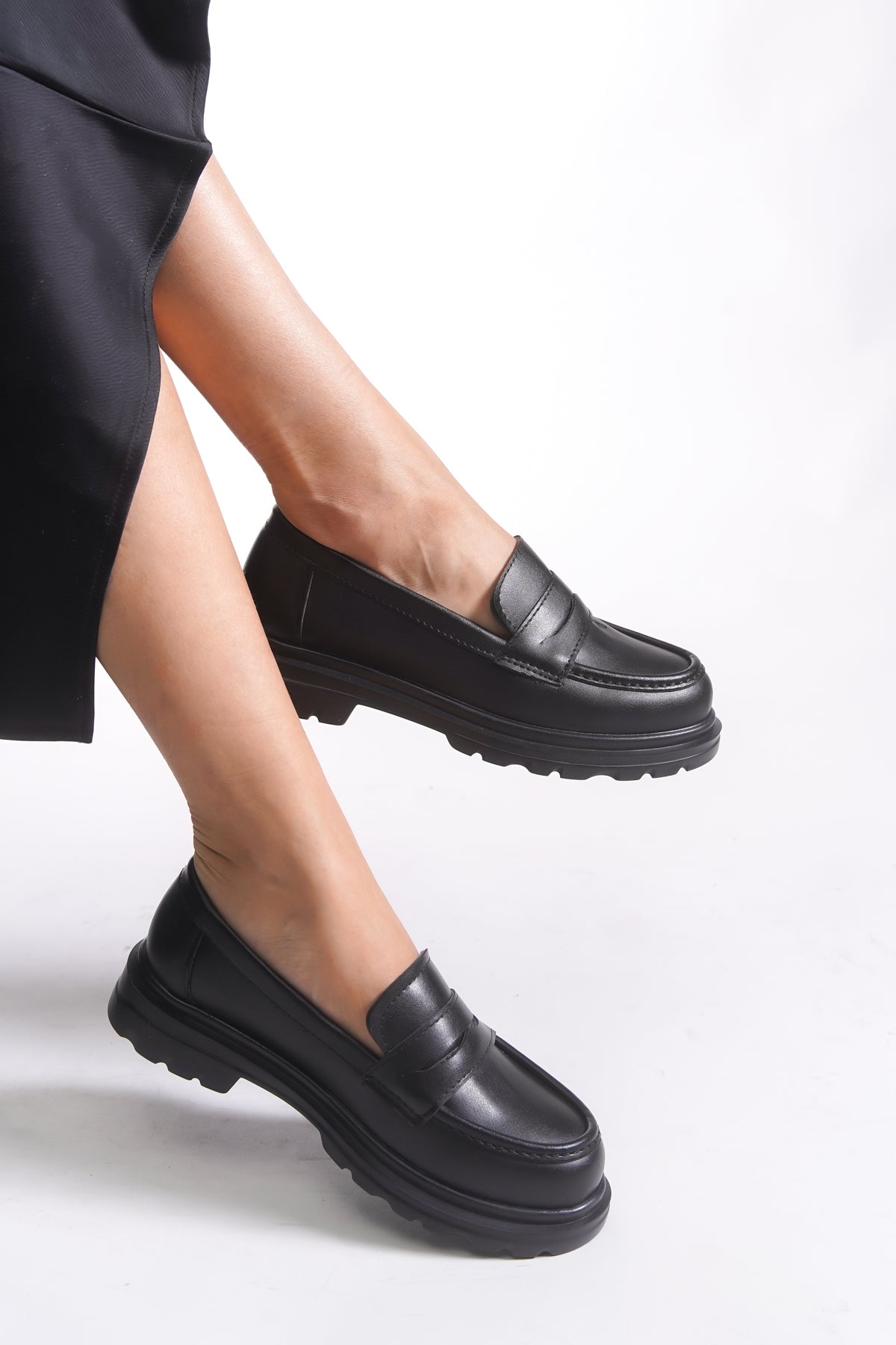 Riccon Kadın Loafer 0012511 Siyah Süet