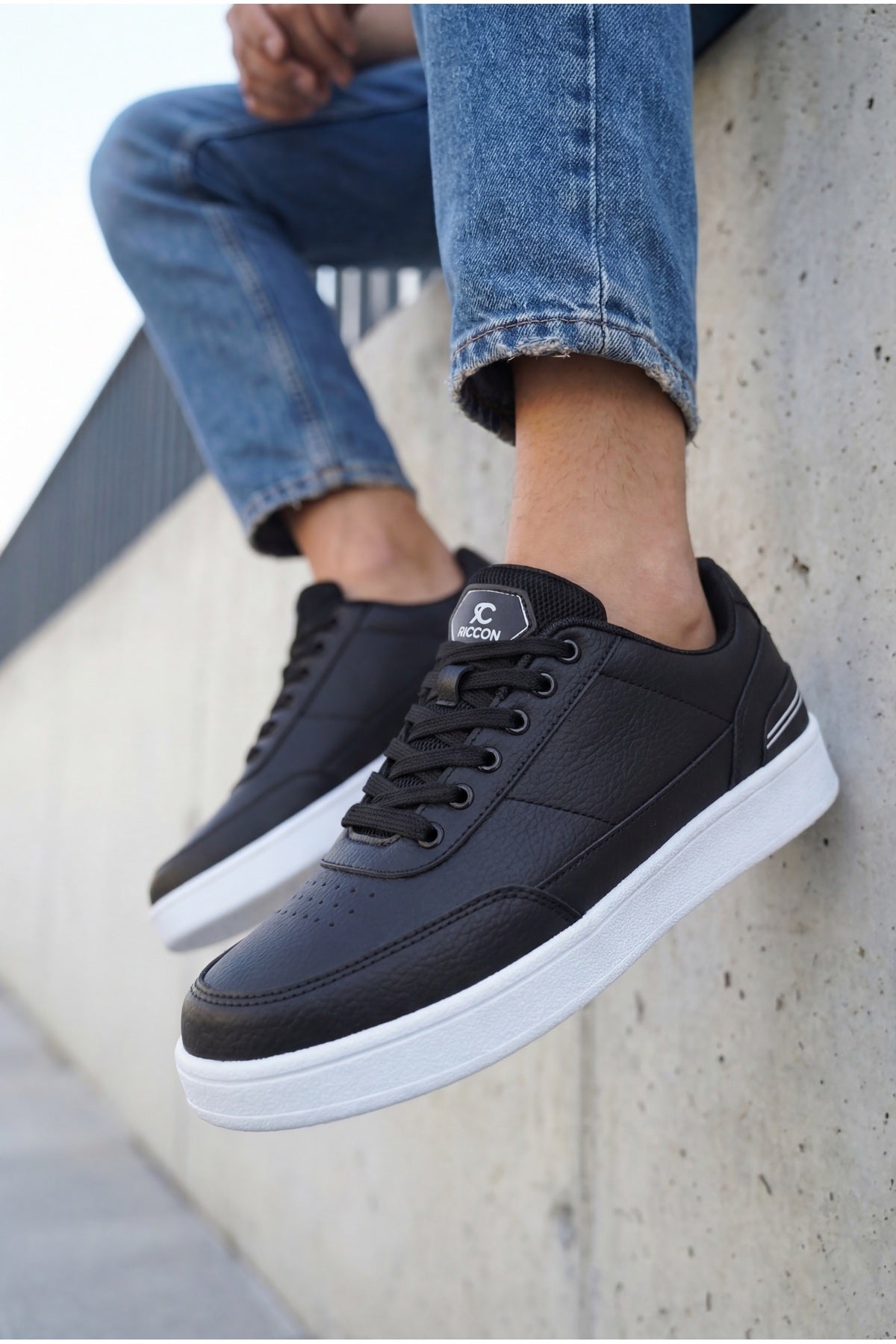 Riccon Ghiogluh Unisex Sneaker 00124541 Siyah Beyaz