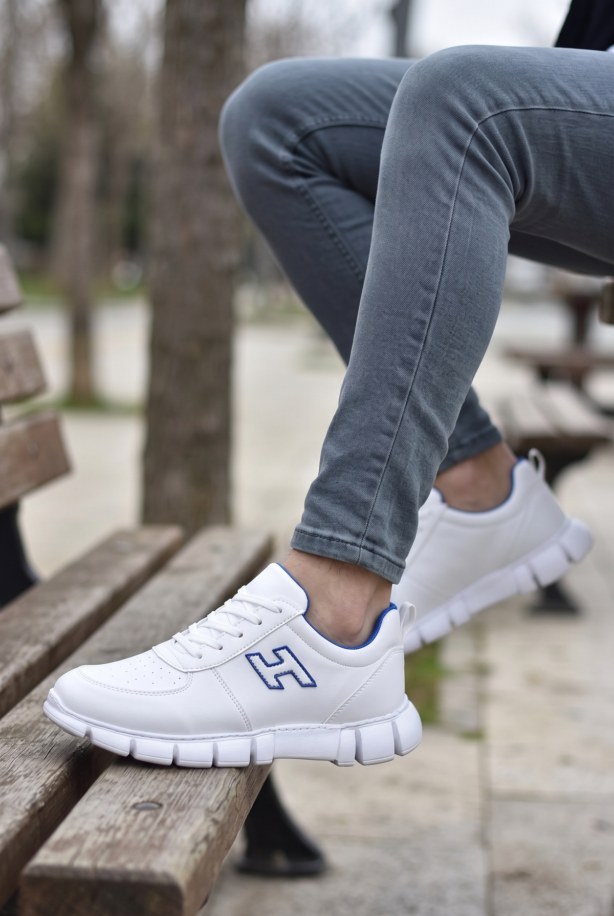 Riccon Erkek Sneaker 0012344 Beyaz Mavi