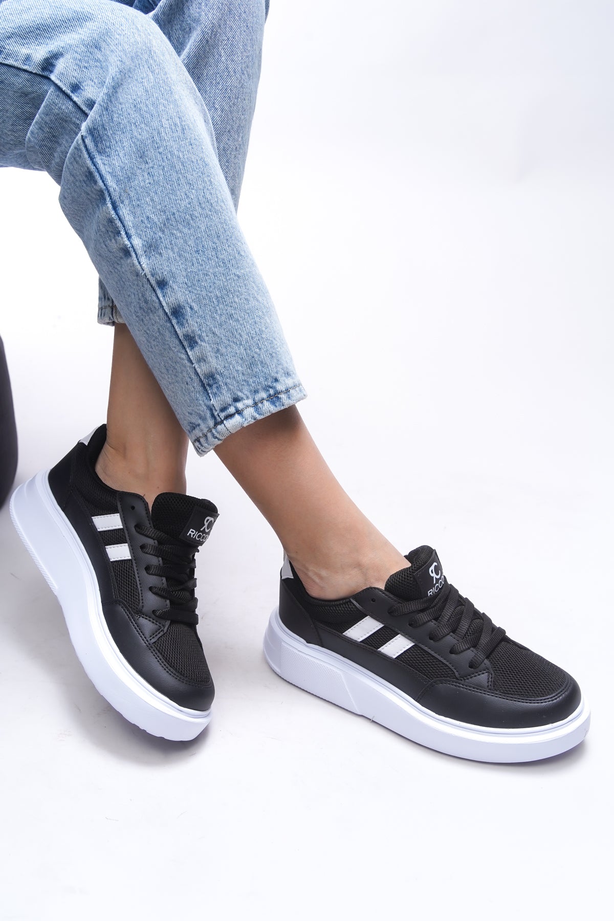 Riccon Kadın Sneaker 0012151 Siyah Beyaz