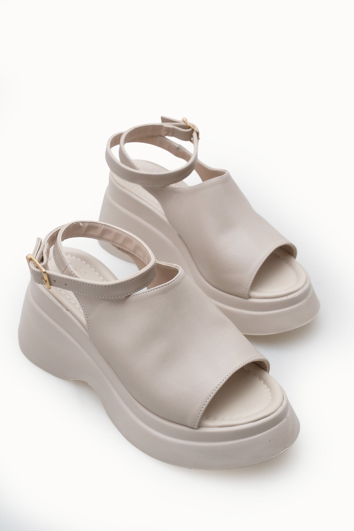 Riccon Kadın Sandalet 0012917 Bej