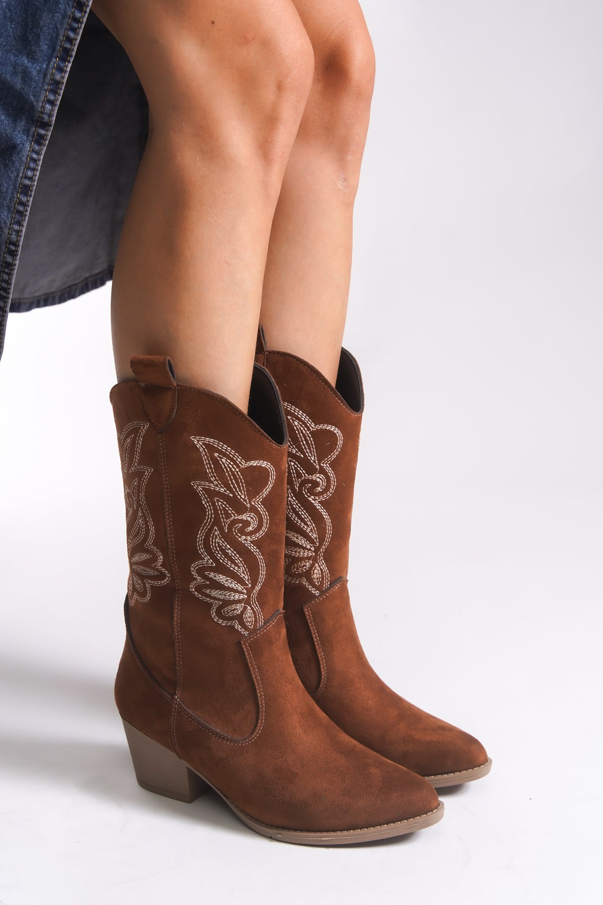 Riccon Qiraveth Kadın Western Kısa Çizme 001250061