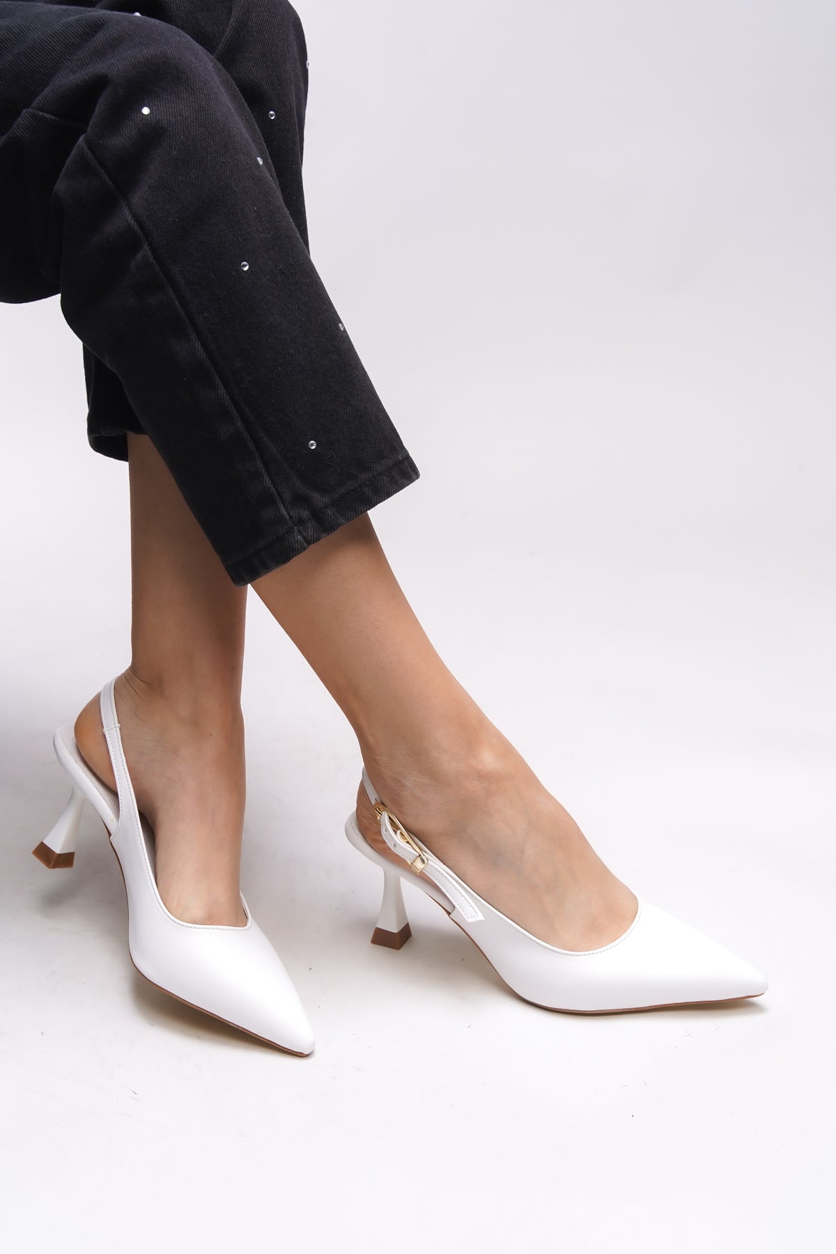Riccon Ysalaela Kadın Arkası Açık Sivri Burun Stiletto 0012700