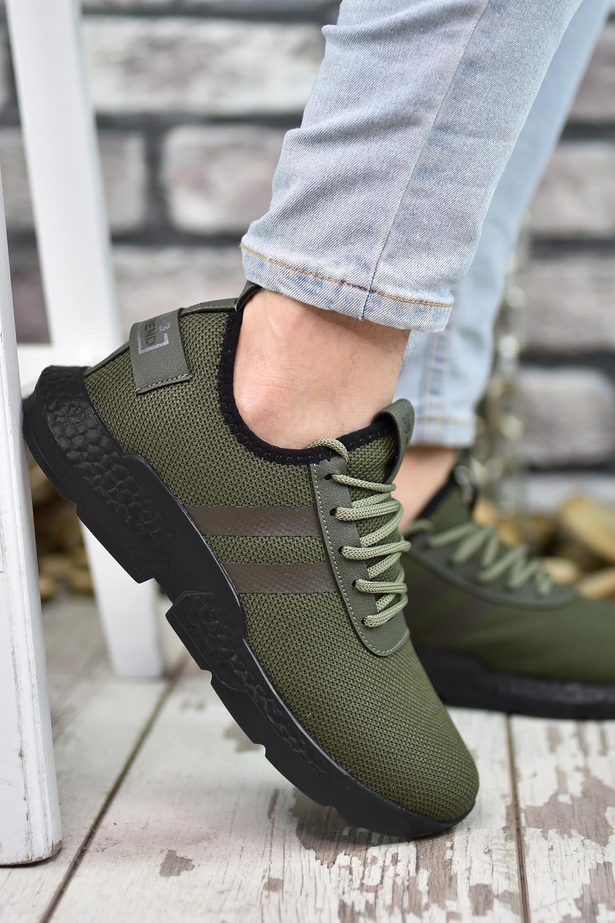 Riccon Erkek Sneaker 00122051 Haki Siyah