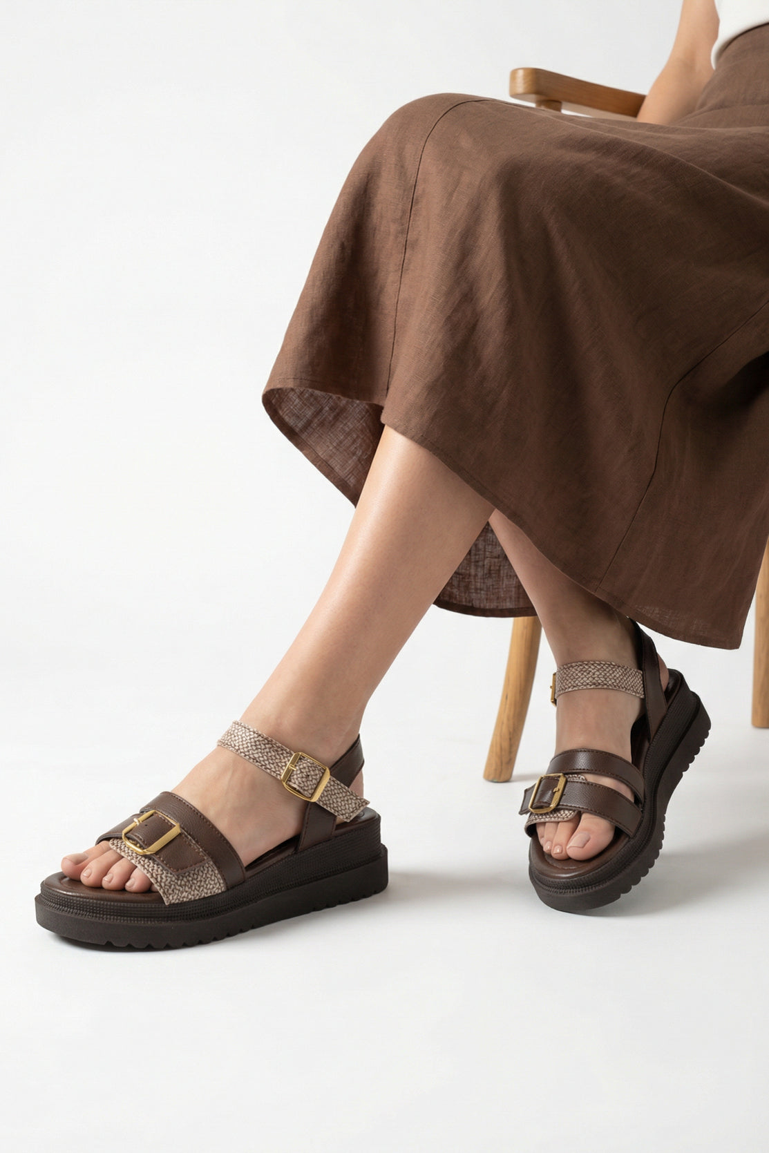 Riccon Kadın Sandalet 0012809 Kahverengi