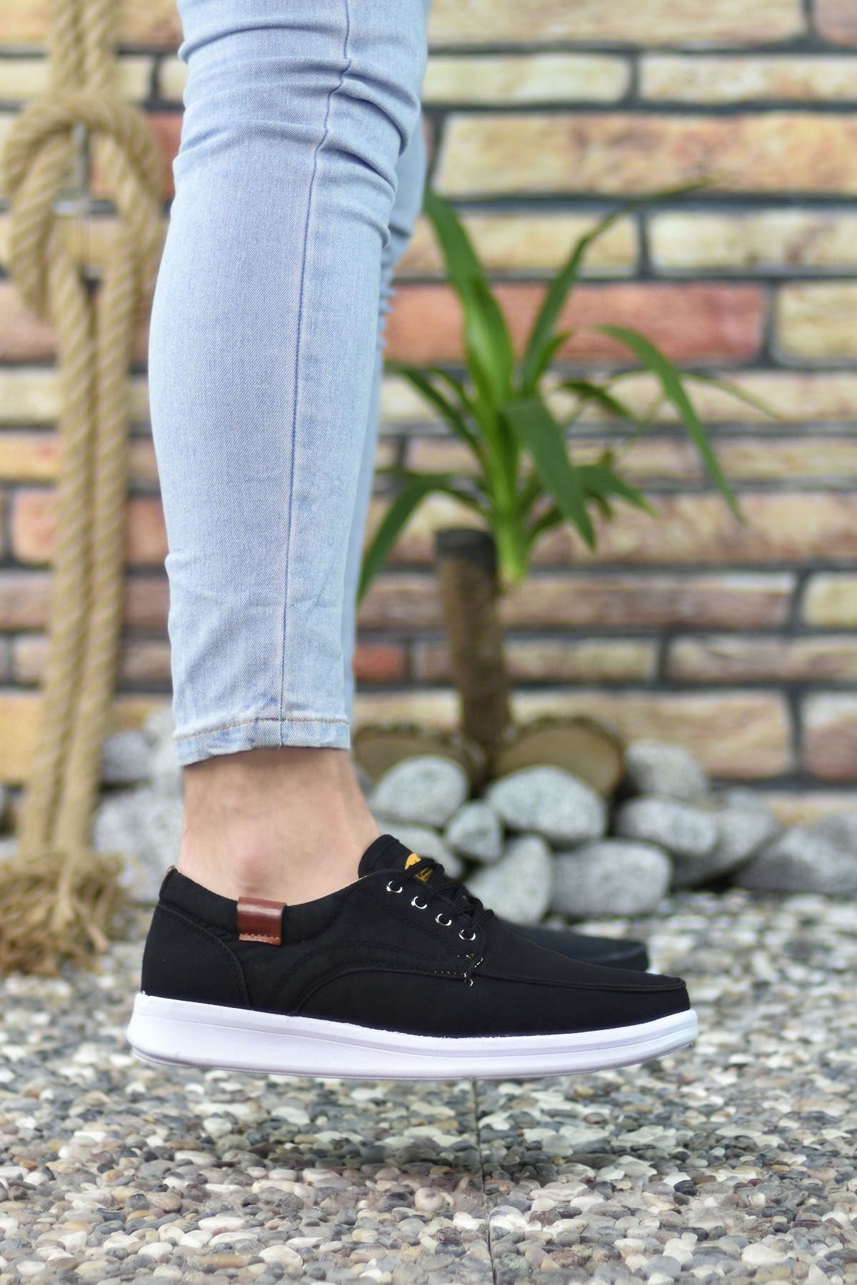 Riccon Erkek Sneaker 001223 Siyah Beyaz