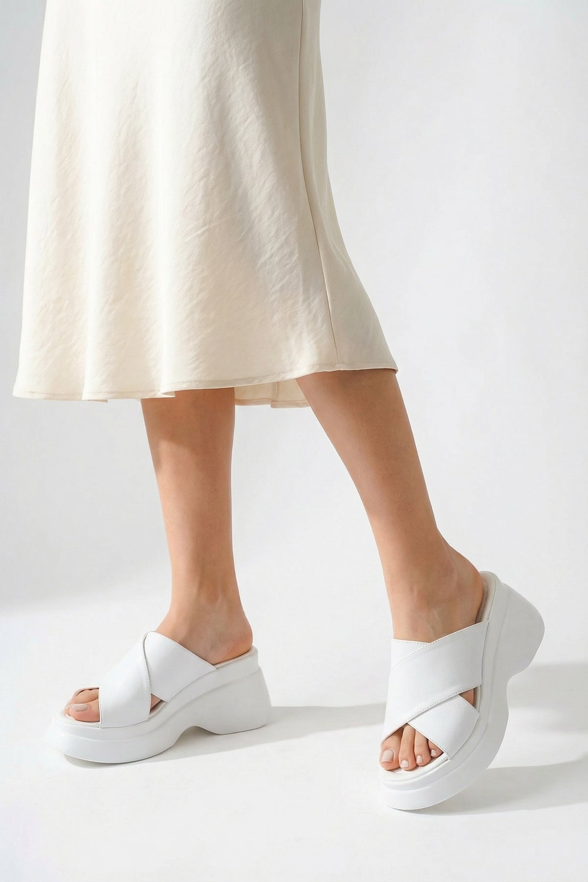 Riccon Kadın Terlik 0012914 Beyaz