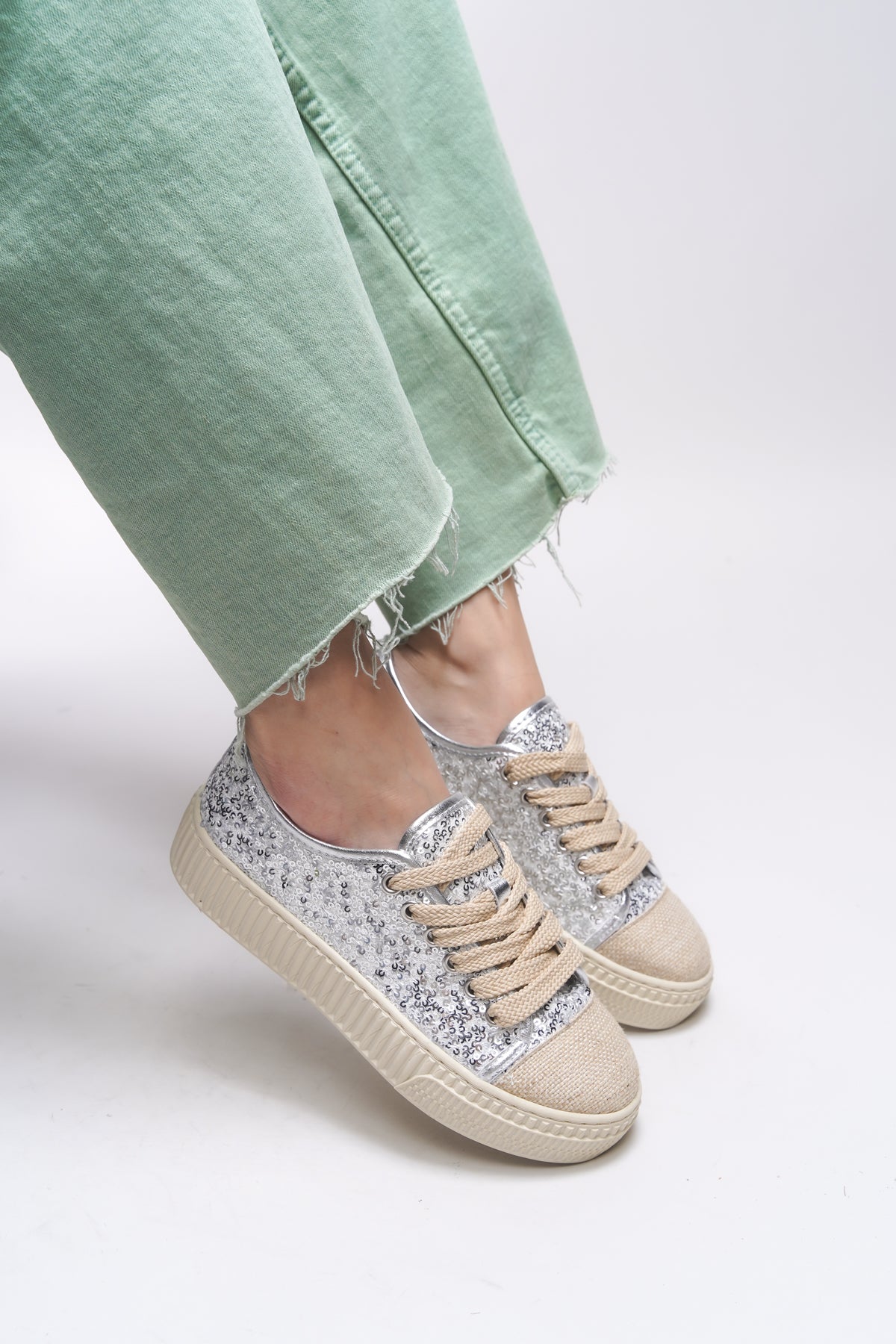 Riccon Aubthyl Kadın Sneaker 001200905 Gümüş