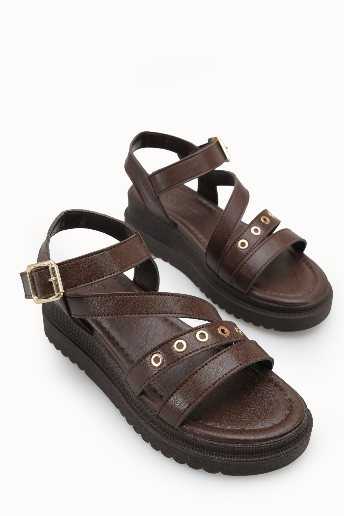 Riccon Kadın Sandalet 0012800 Kahverengi