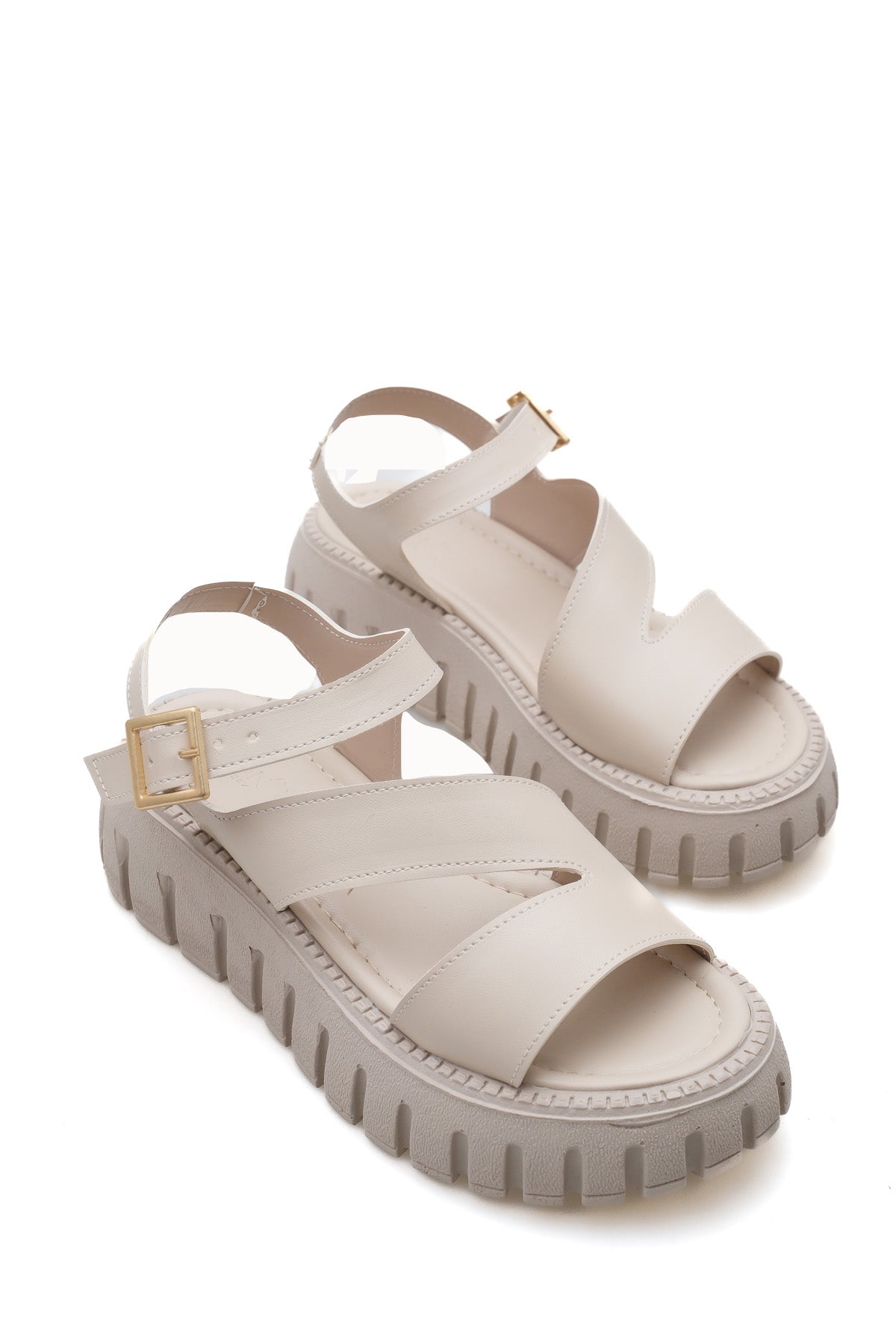 Riccon Kadın Sandalet 0012607 Bej