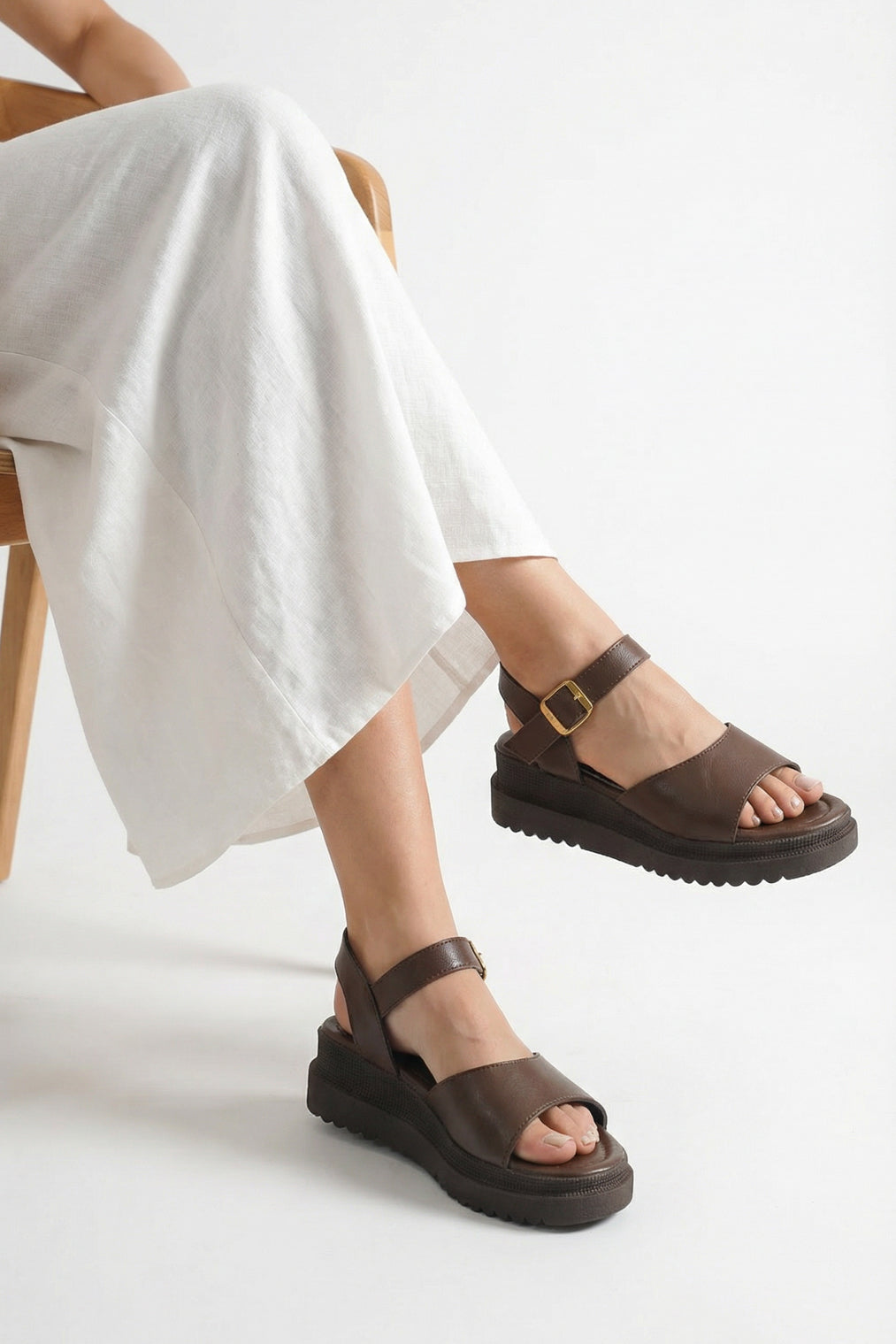 Riccon Kadın Sandalet 0012806 Kahverengi