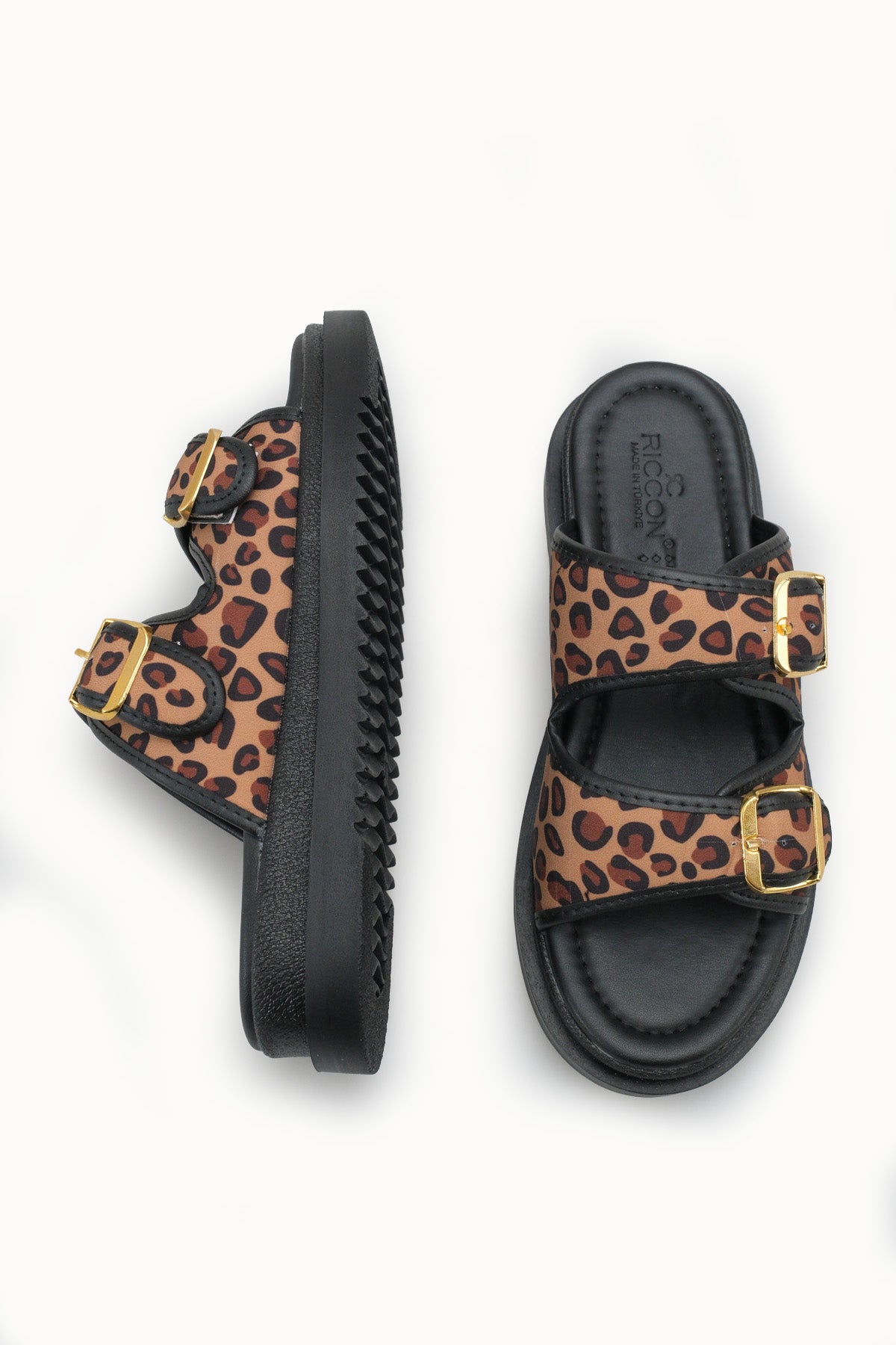 Riccon Kadın Çift Tokalı Terlik 00120401 Siyah