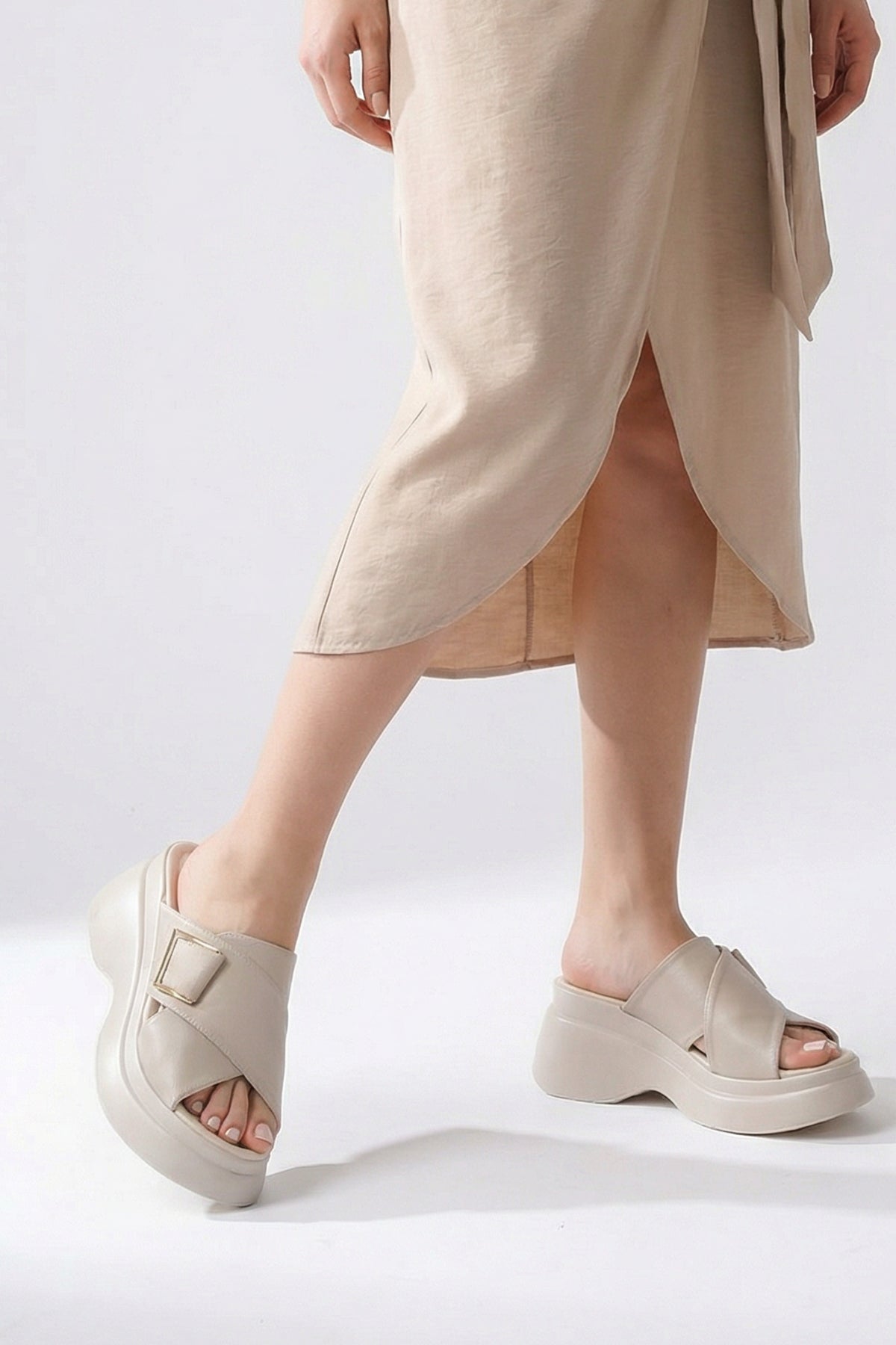 Riccon Kadın Terlik 0012915 Bej