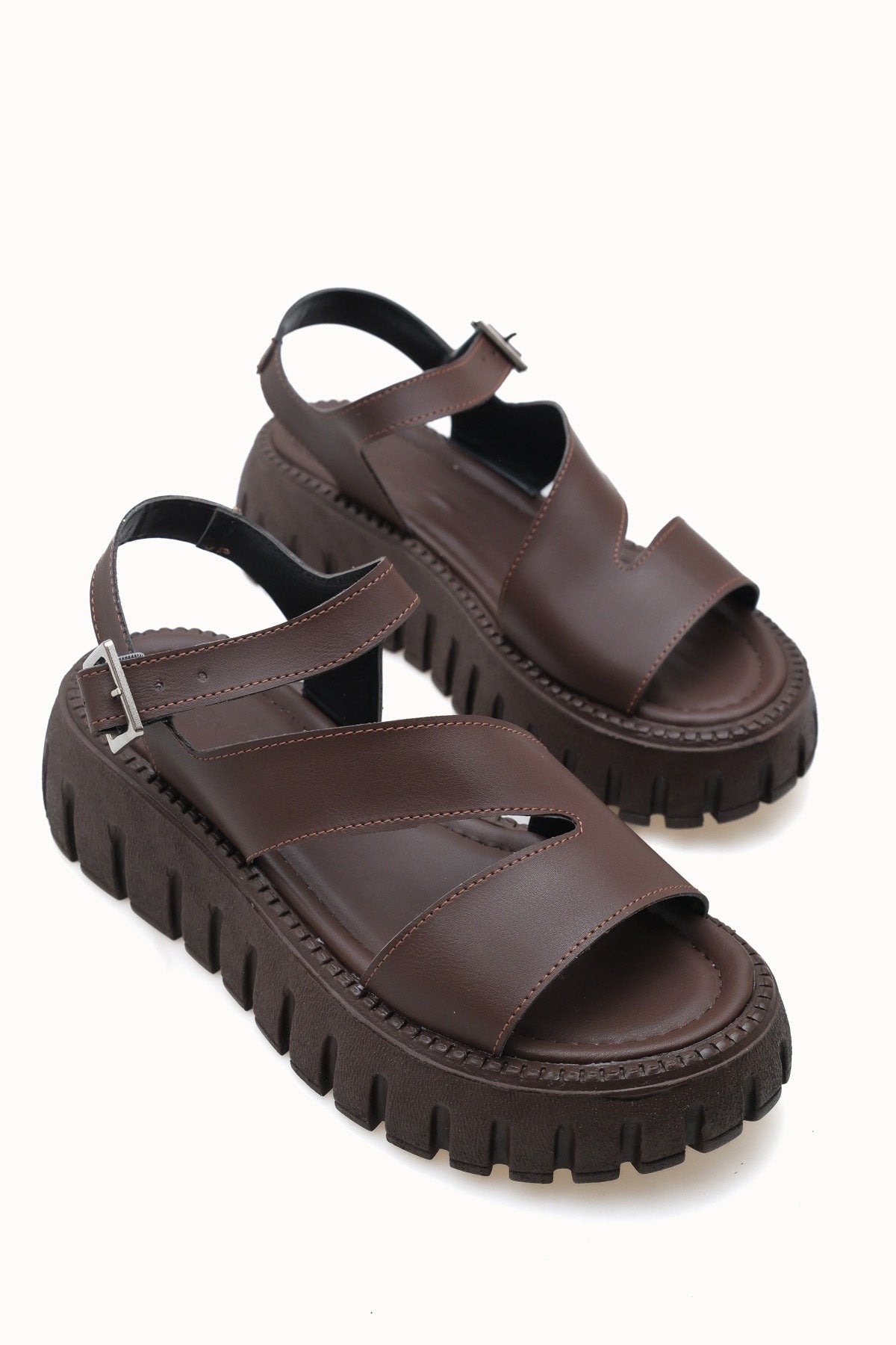 Riccon Kadın Sandalet 0012607 Kahverengi