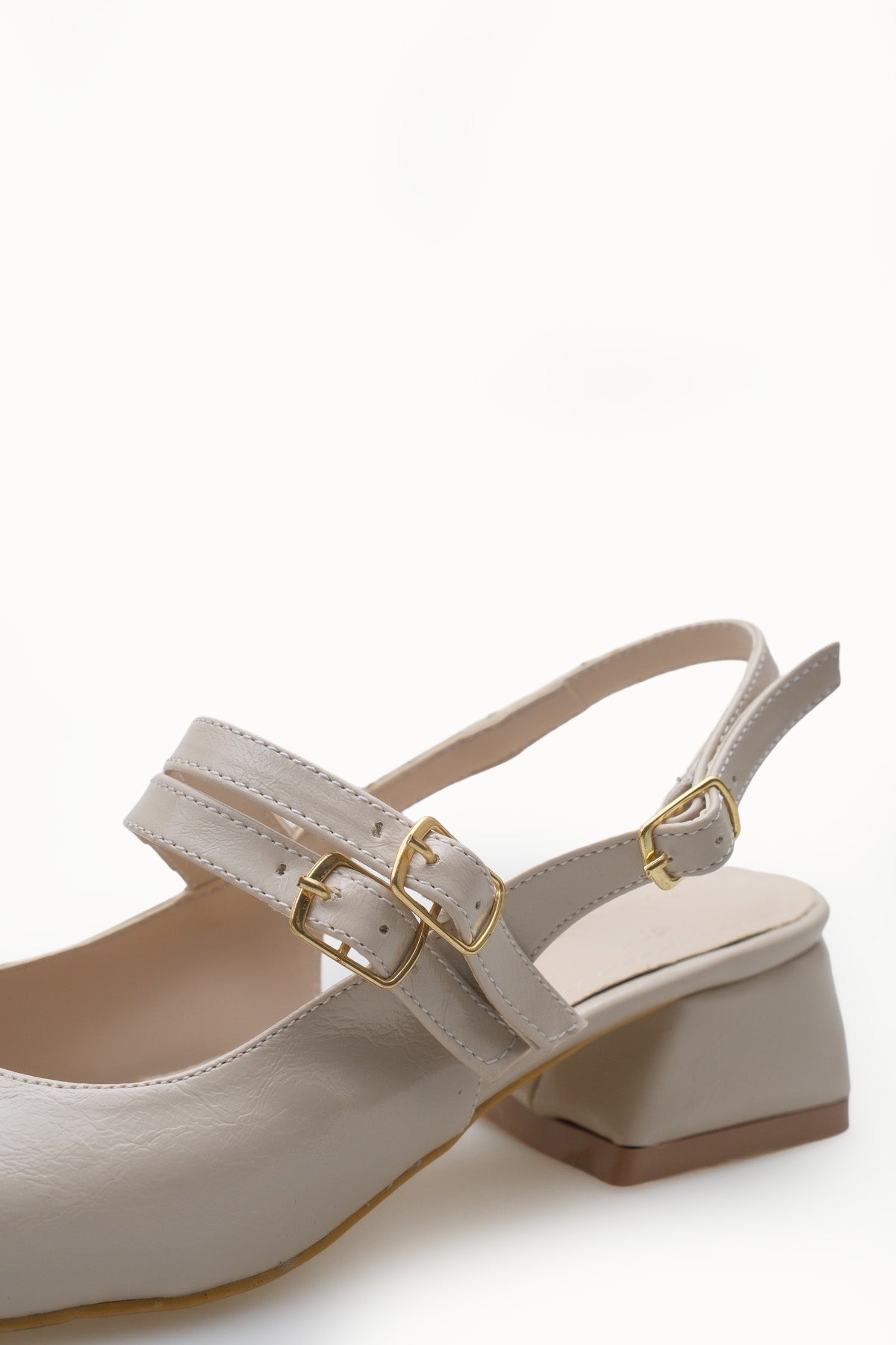 Riccon Kadın Arkası Açık Topuklu Ayakkabı 00121003 Ten Rustik