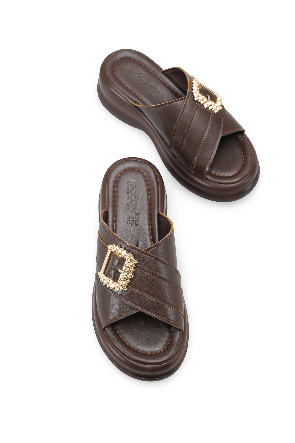 Riccon Kadın Terlik 00121023 Kahverengi