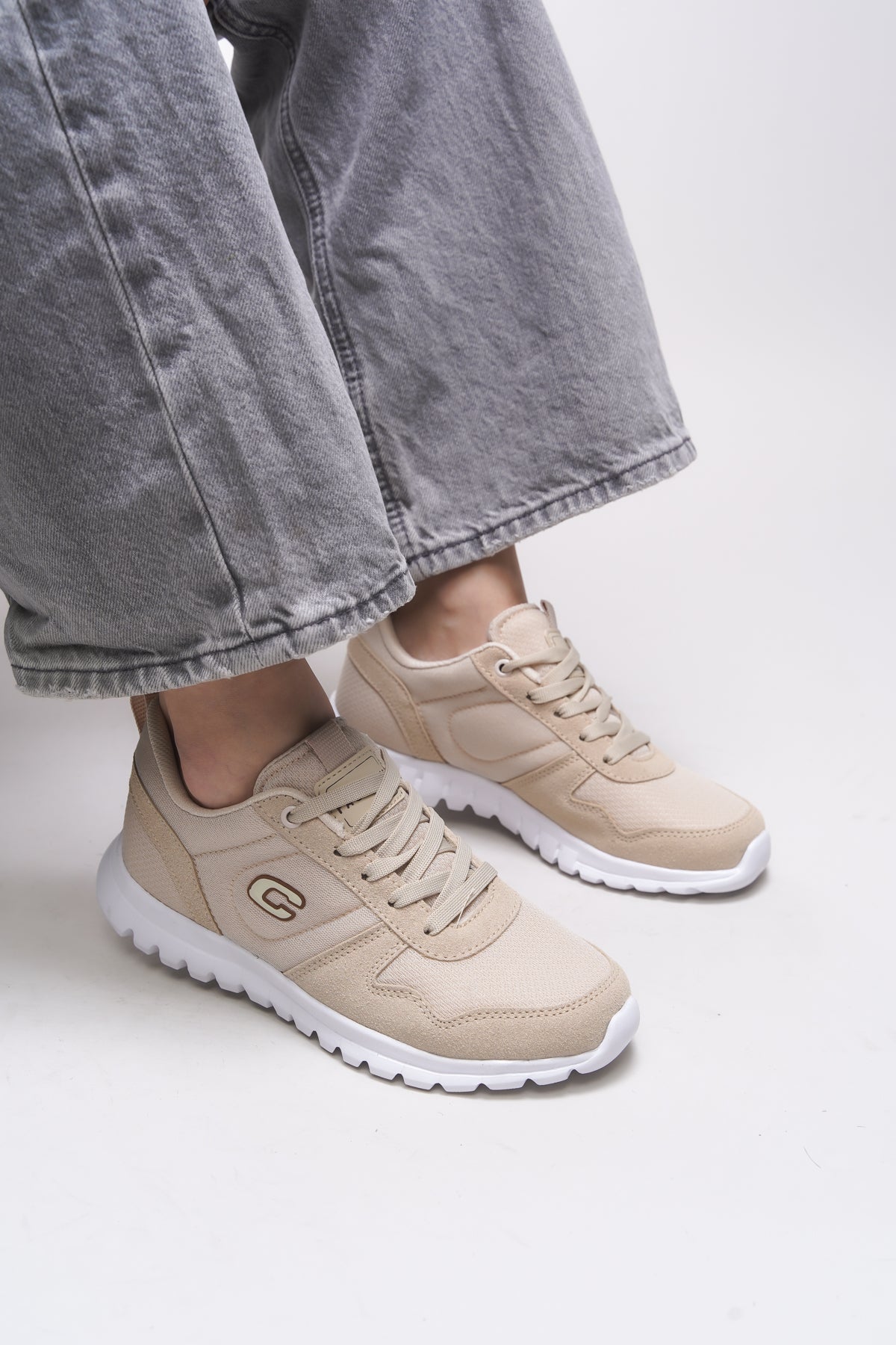 Riccon Evelriara Kadın Sneaker 0012602 Bej Bej