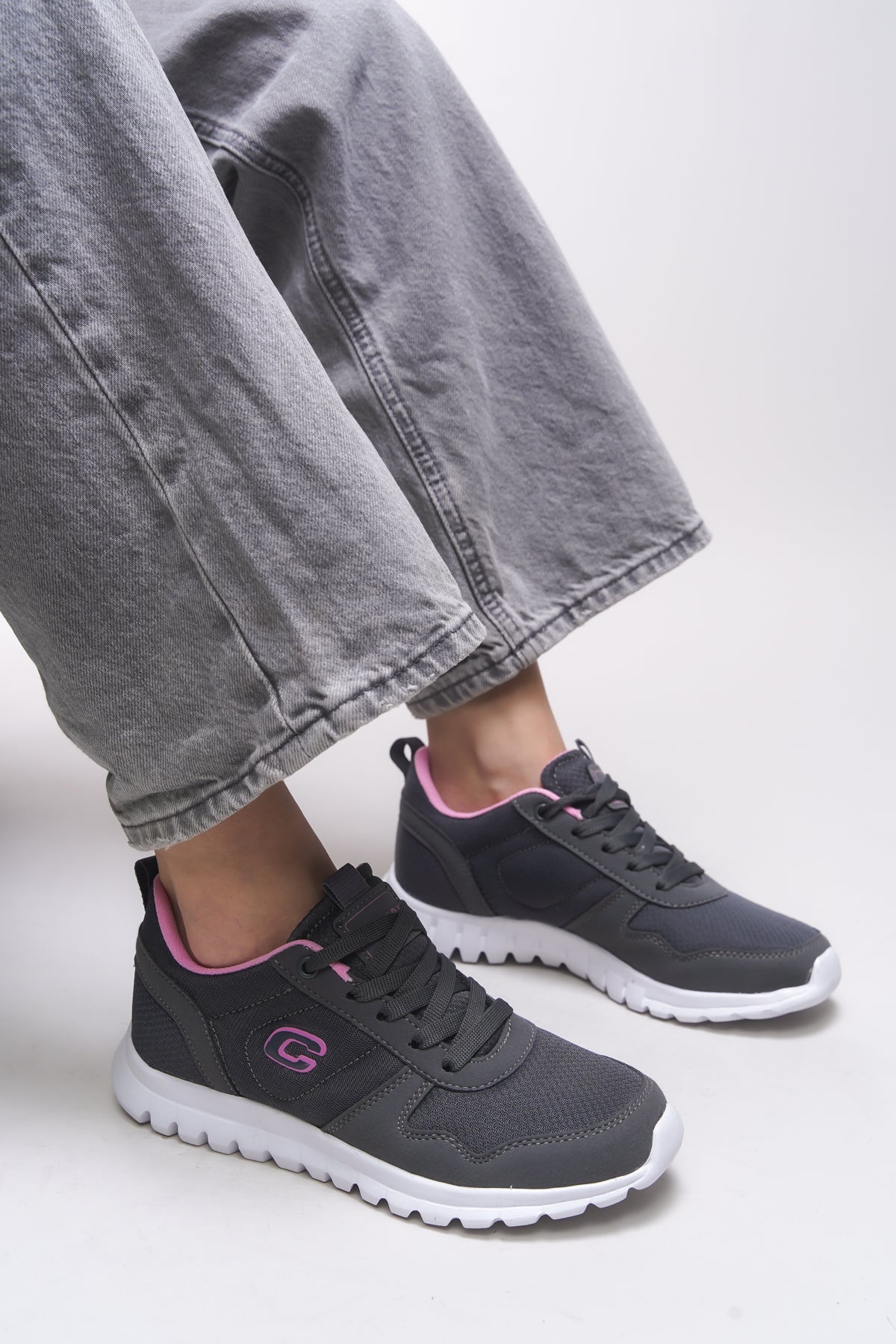 Riccon Evelriara Kadın Sneaker 0012602 Füme Beyaz