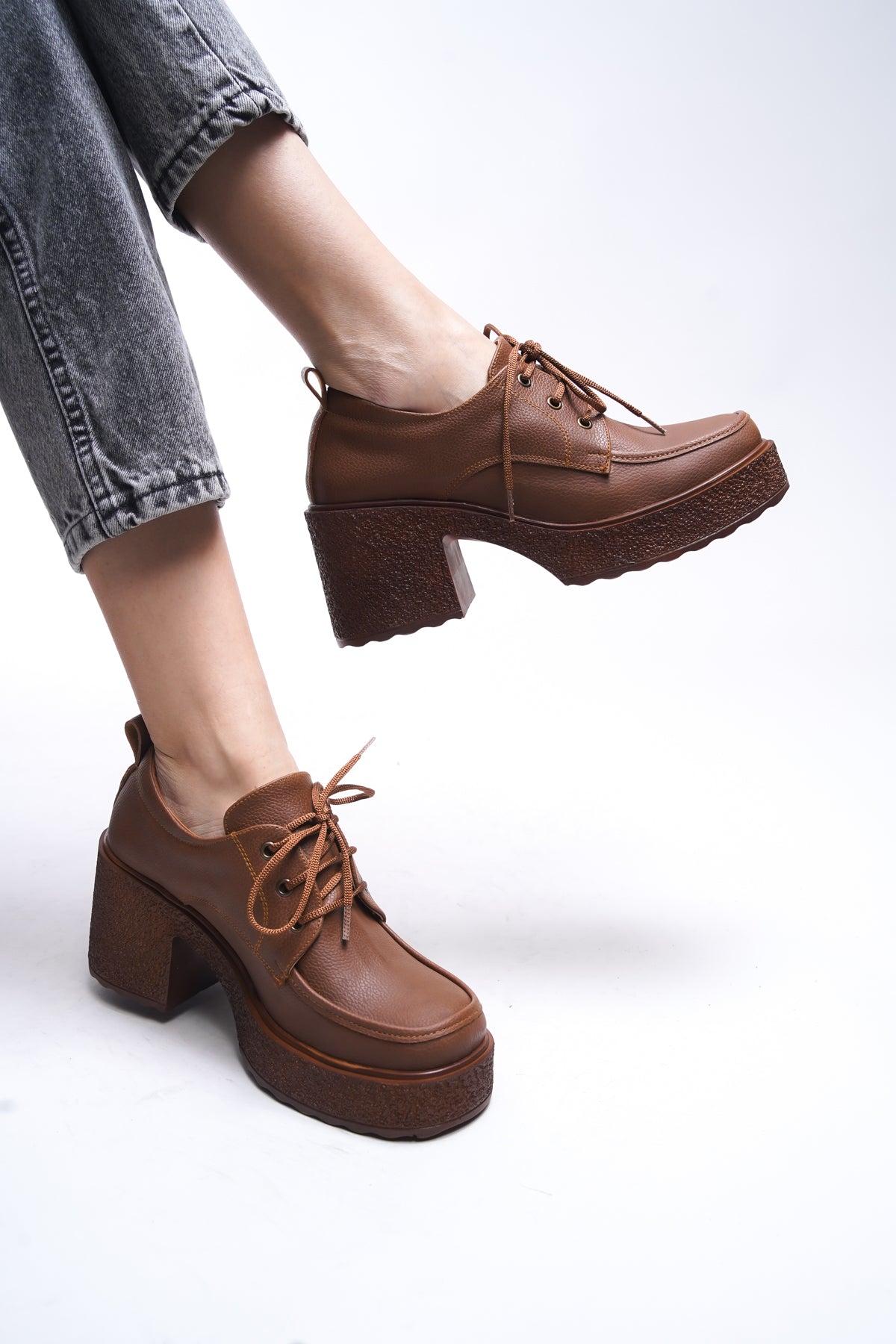 Riccon Qerekna Kadın Topuklu Bağcıklı Loafer 00121500