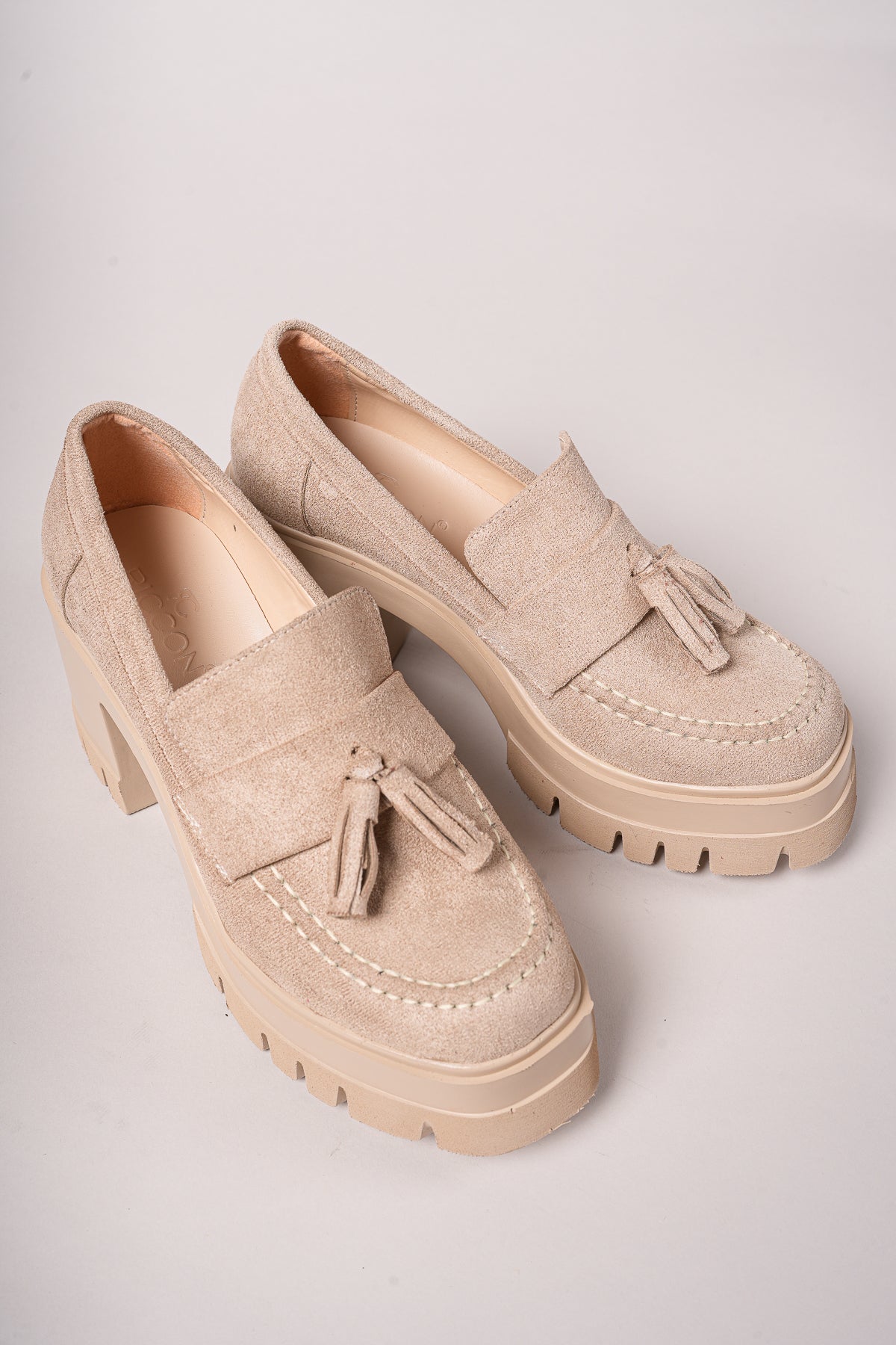 Riccon Aendorei Kadın Loafer 0012509 Bej Süet
