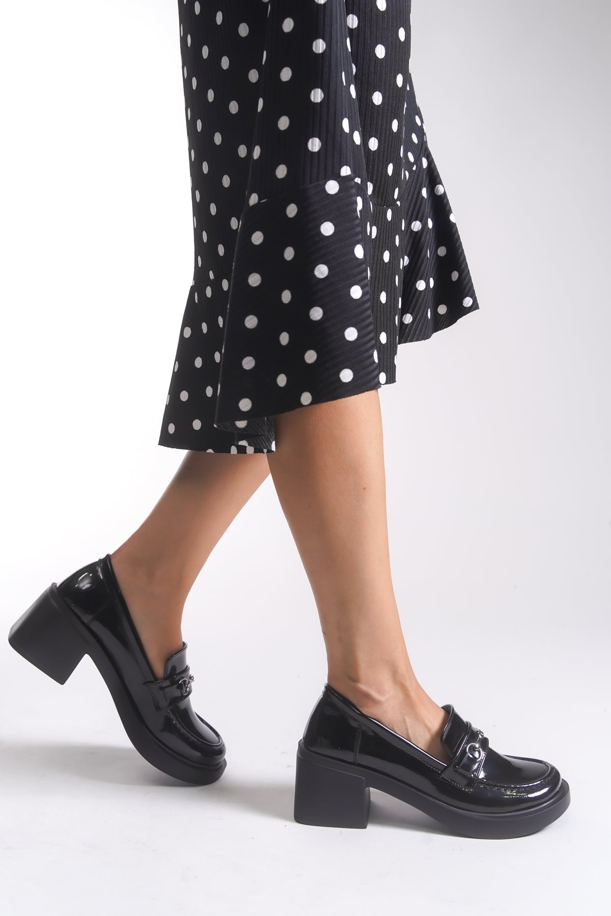 Riccon Kadın Loafer 00120204 Siyah Rugan