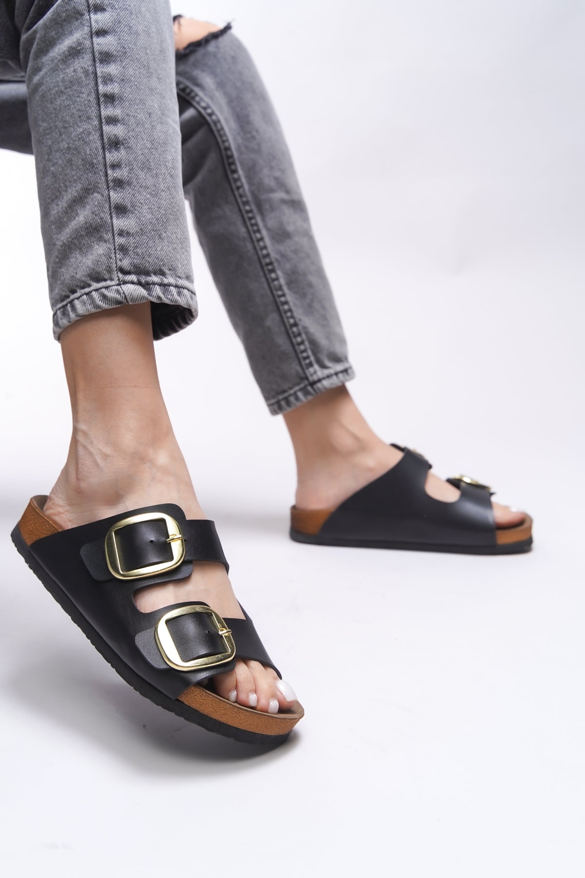 Riccon Vylsula Kadın Çift Tokalı Terlik 0012602