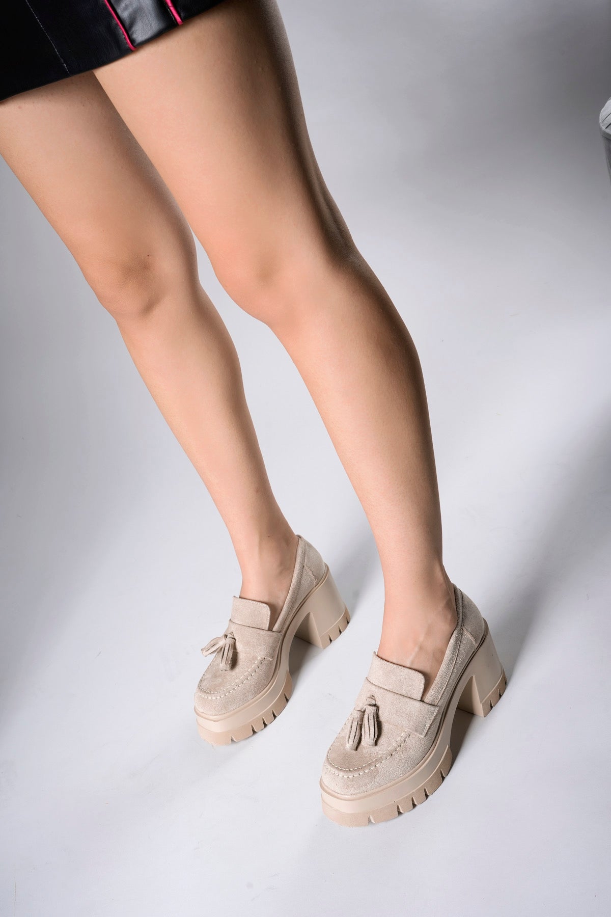 Riccon Aendorei Kadın Loafer 0012509 Bej Süet